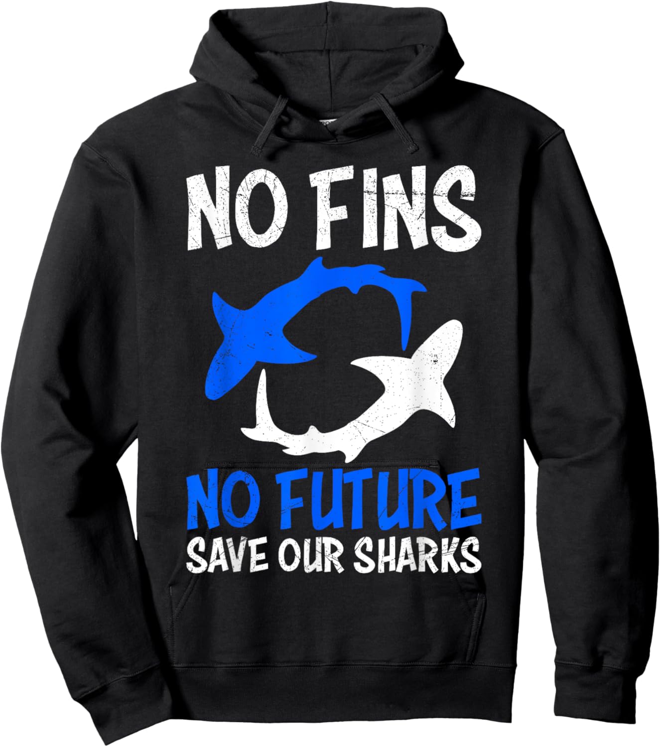 No Fins no Future Save our Sharks Hoodie - Hoodie | Black