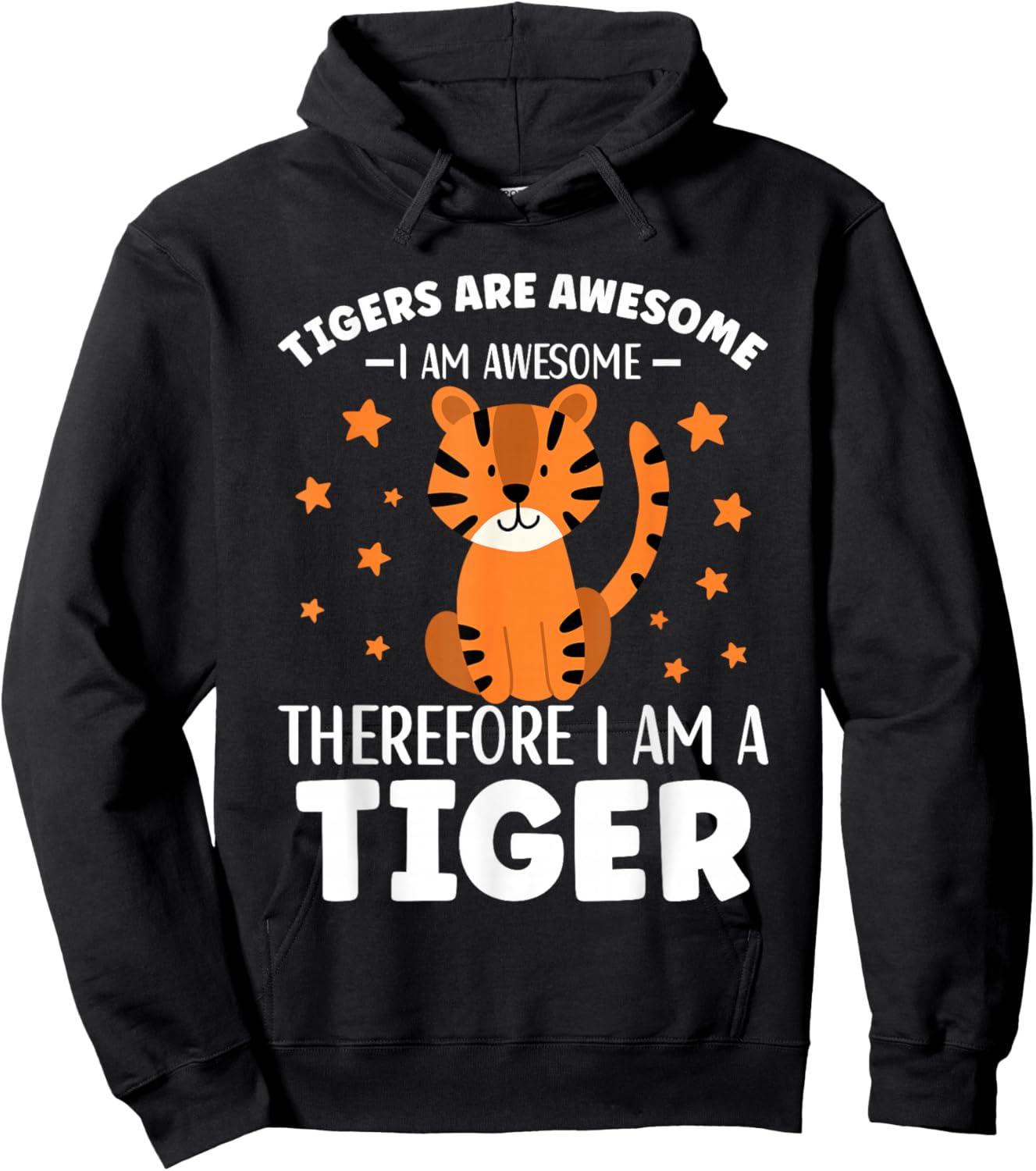 Tigers Are Awesome Cartoon Tiger for Kids Toddlers Hoodie - Hoodie | Black