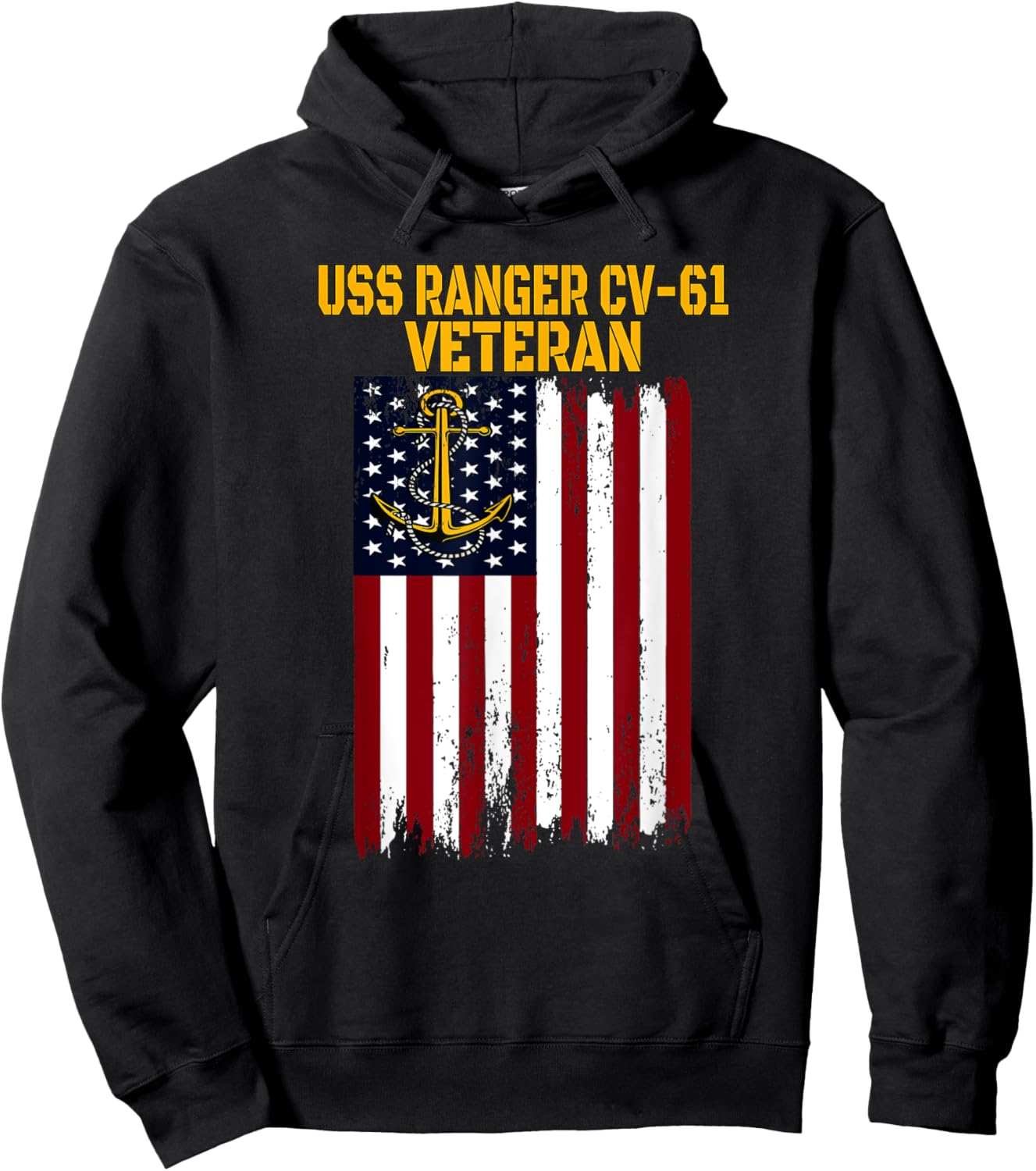 USS Ranger CV-61 CVA-61 Aircraft Carrier Veteran's Day Hoodie - Hoodie | Black
