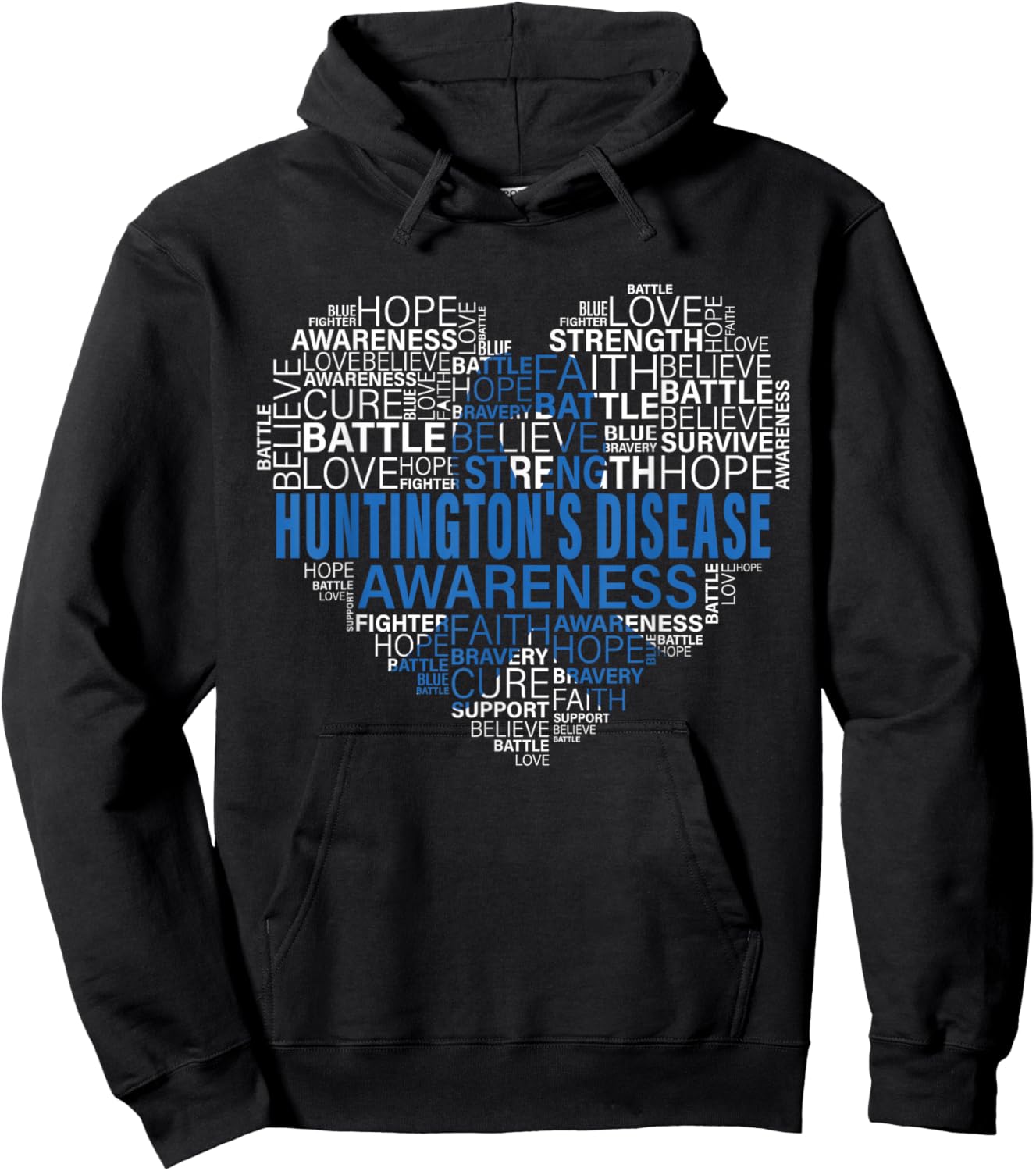 Huntington's Disease Awareness Hope Support Strong Warrior Hoodie - Hoodie | Black
