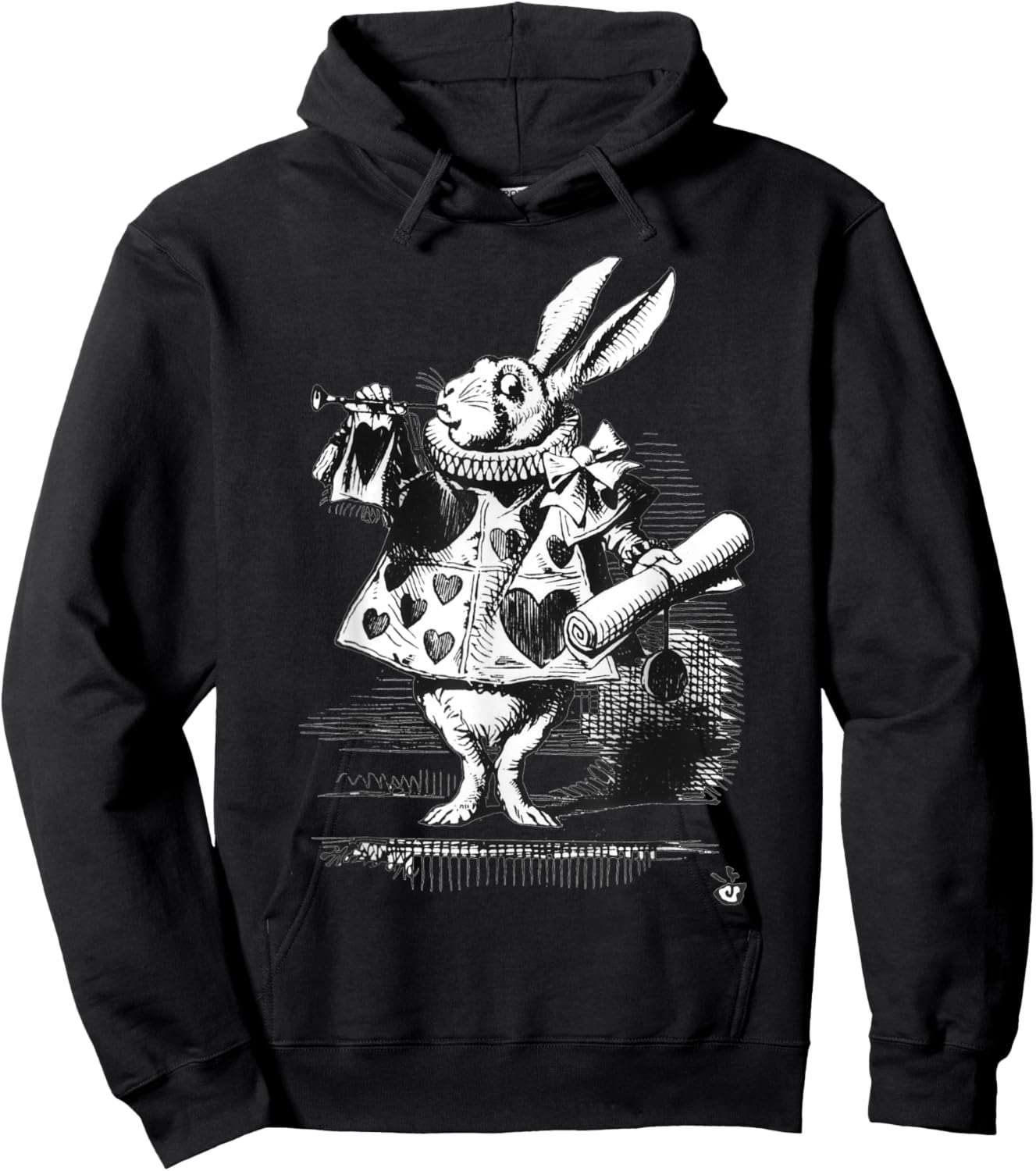 Alice-In-Wonderland Halloween Costume White Rabbit Hoodie - Hoodie | Black