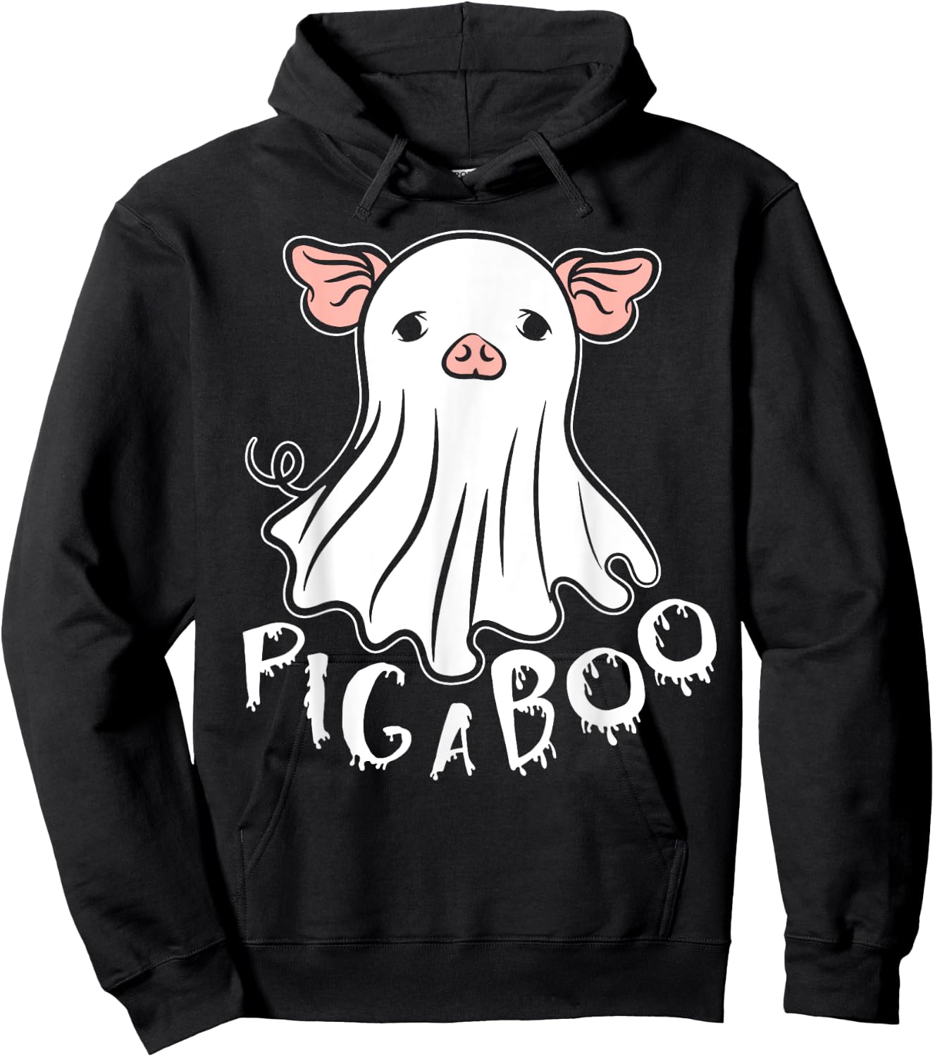 Ghost Pig Costume Pig A Boo Farmer Animal Halloween Costume Hoodie - Hoodie | Black
