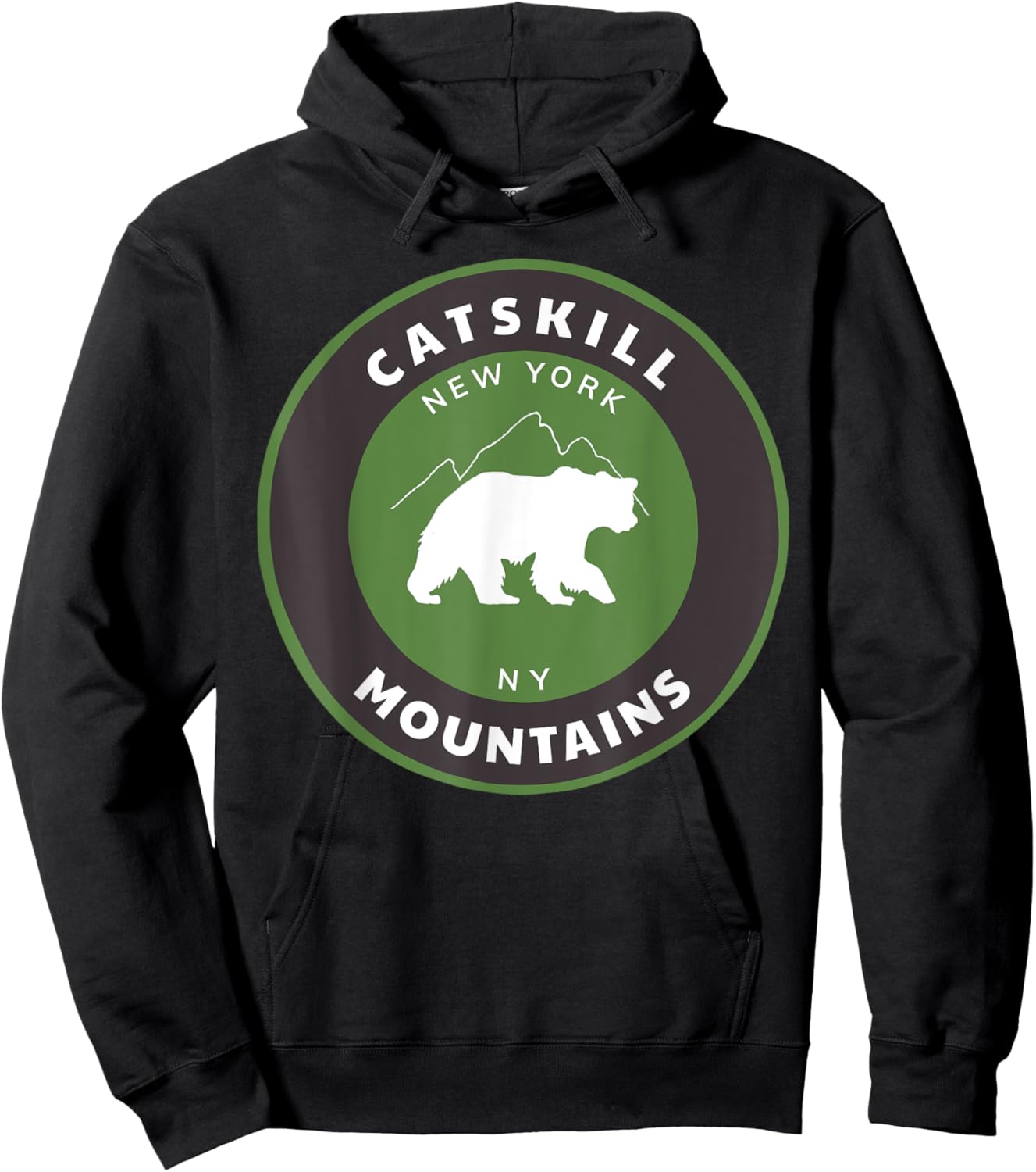 Catskill Mountains New York Forest NY Hiking Bear Hoodie - Hoodie | Black