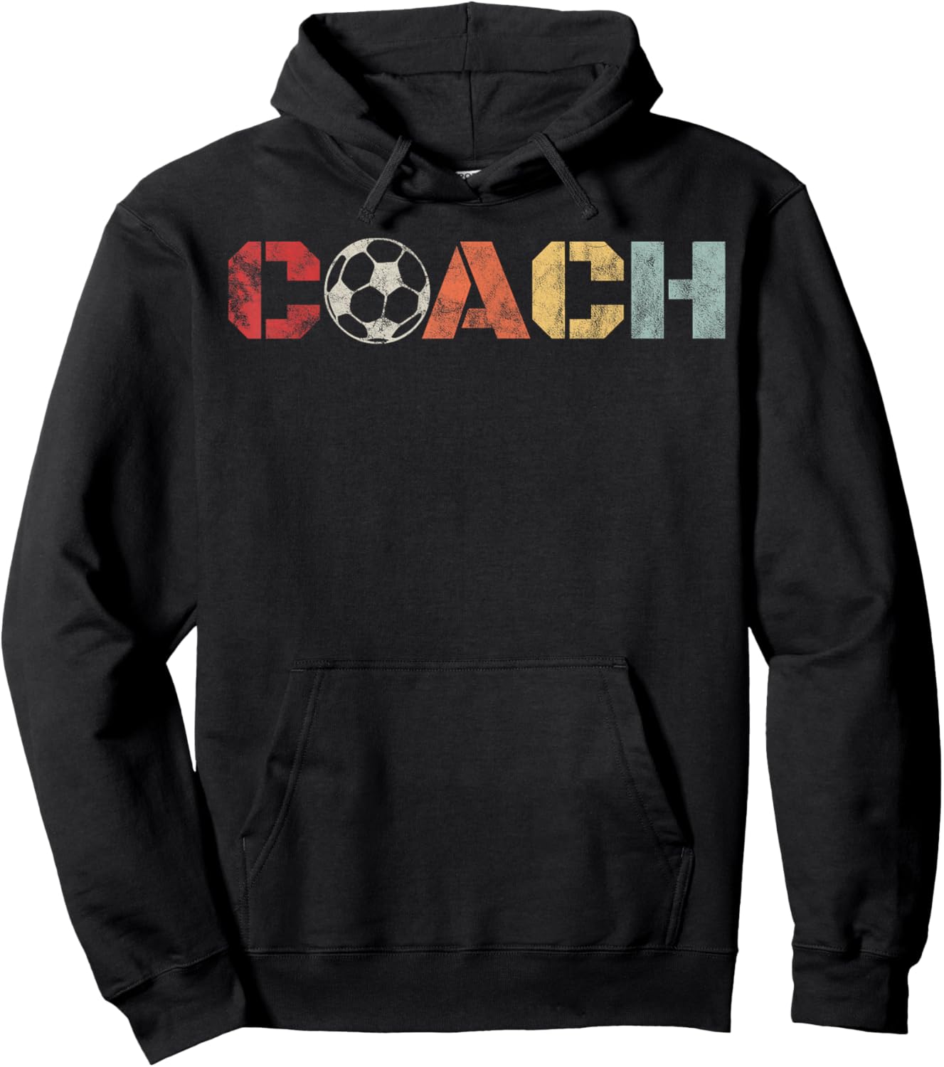 Soccer Coach Retro Vintage Instructional Soccer Ball Staff Hoodie - Hoodie | Black