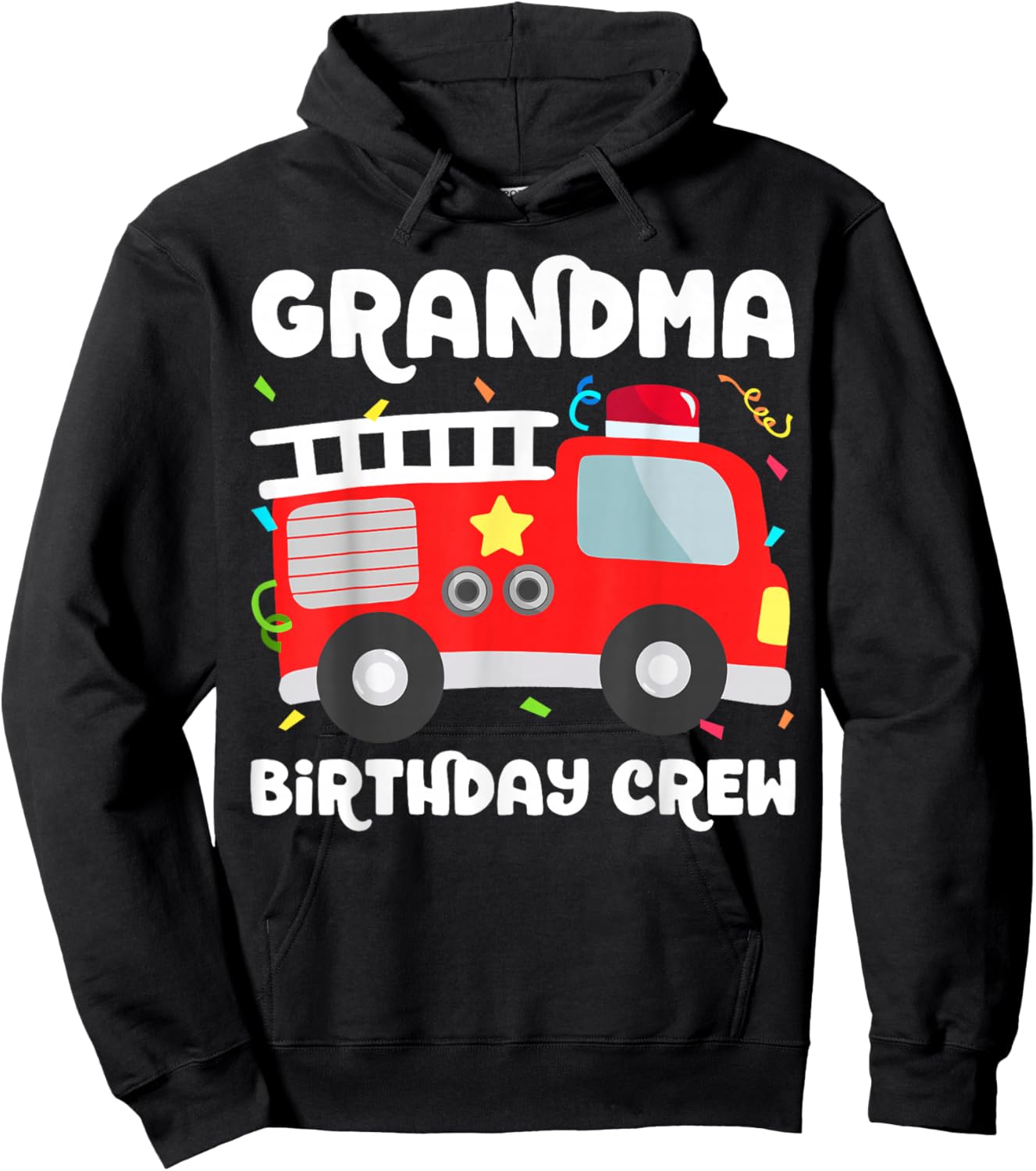 Grandma Birthday Crew Fire Truck Party Firefighter Nana Hoodie - Hoodie | Black