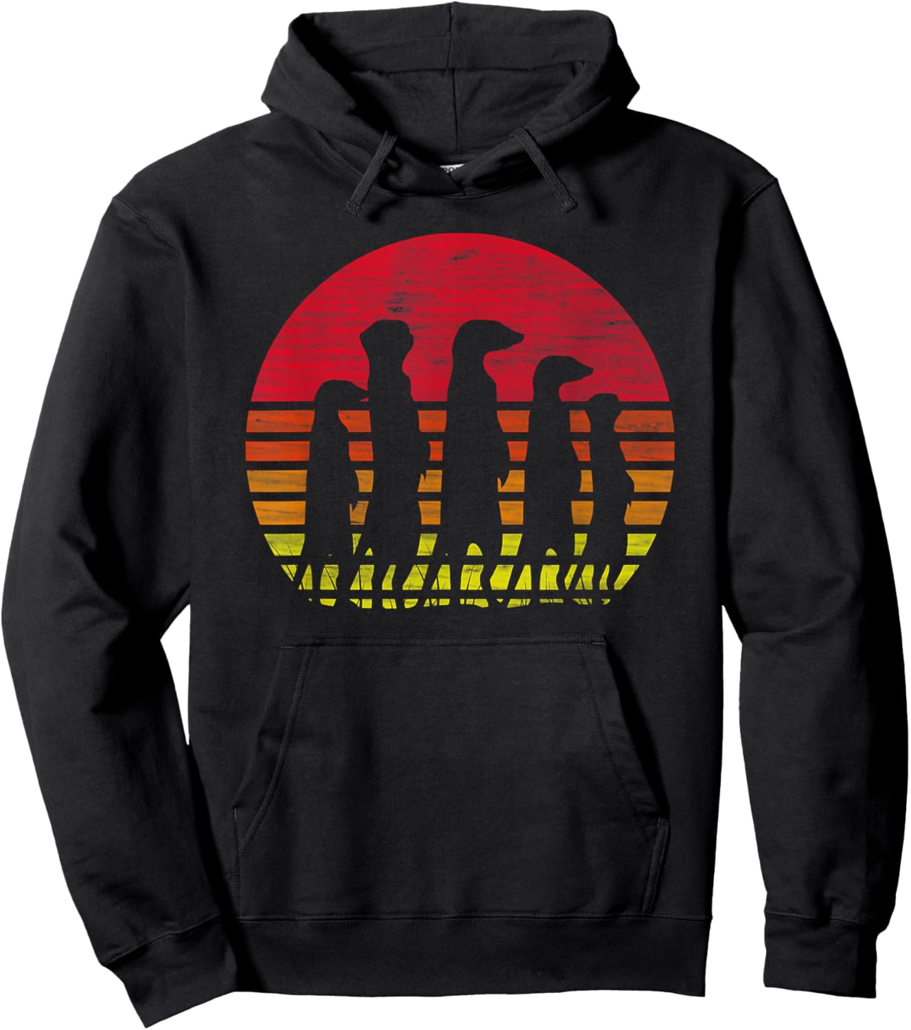 Retro meerkat silhouette Hoodie - Hoodie | Black