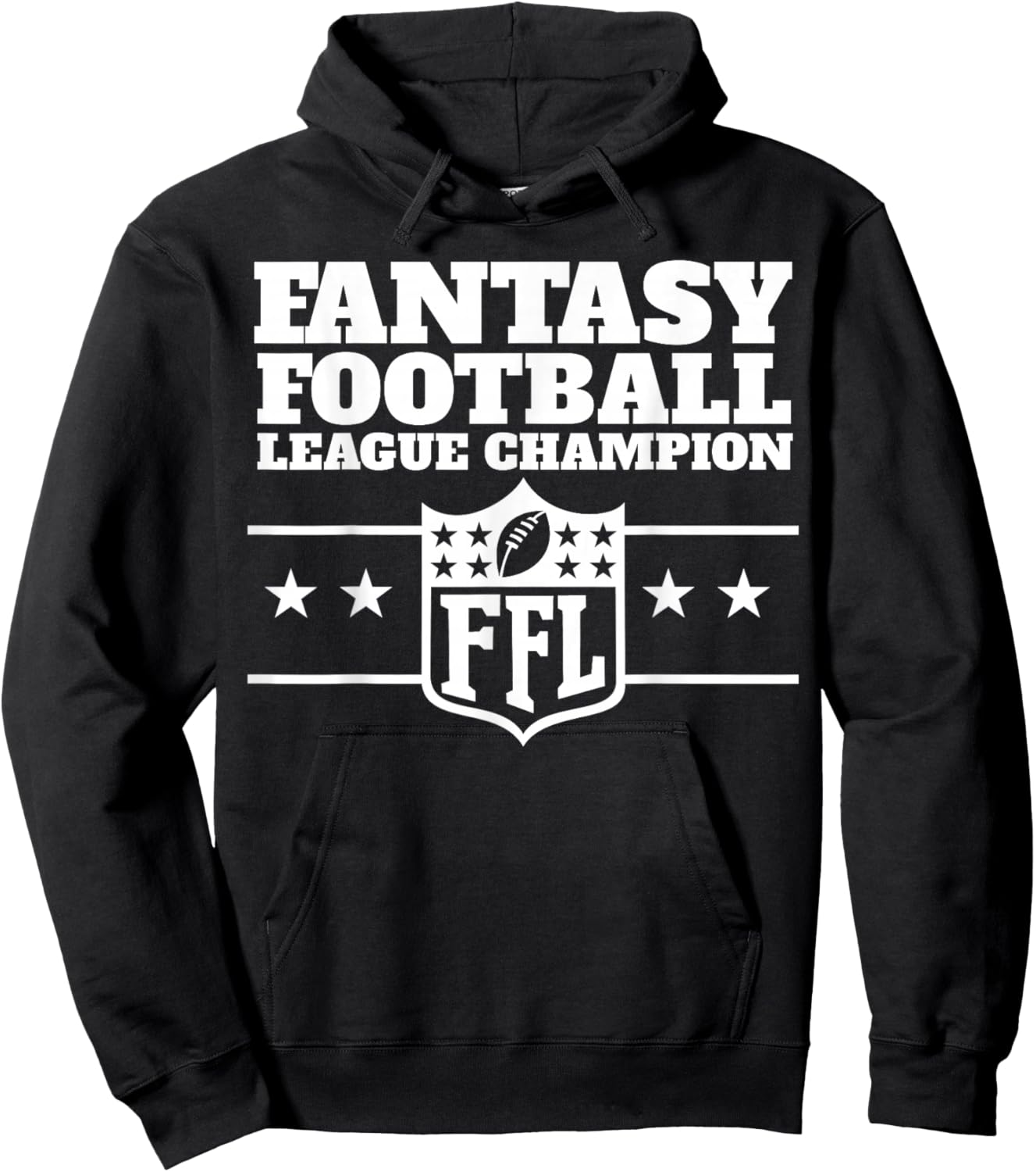 Miftees Fantasy Football Fantasy Football Champion Funny Champ - Men's Black Short Sleeve Classic Fit - Small Hoodie - Hoodie | Black