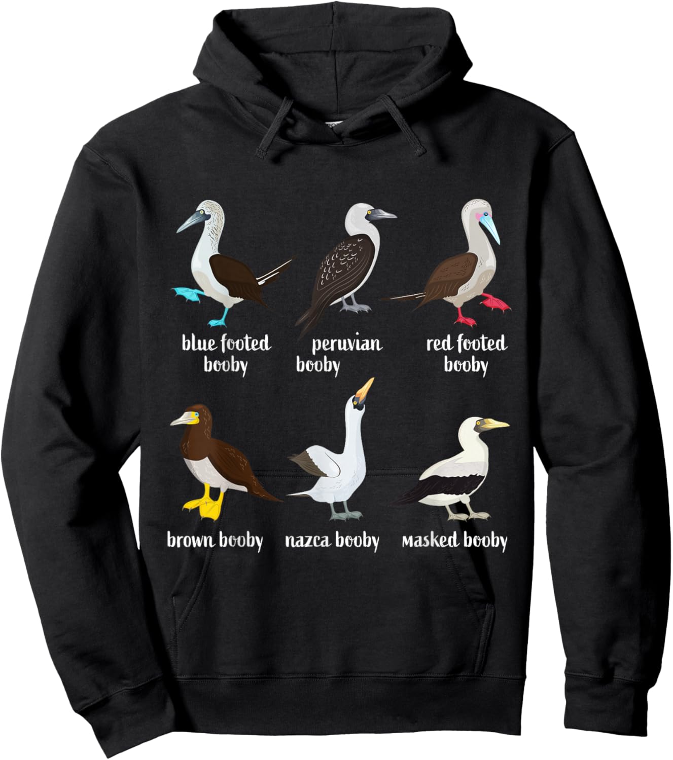 Types of Booby Birds galapagos islands wildlife Hoodie - Hoodie | Black