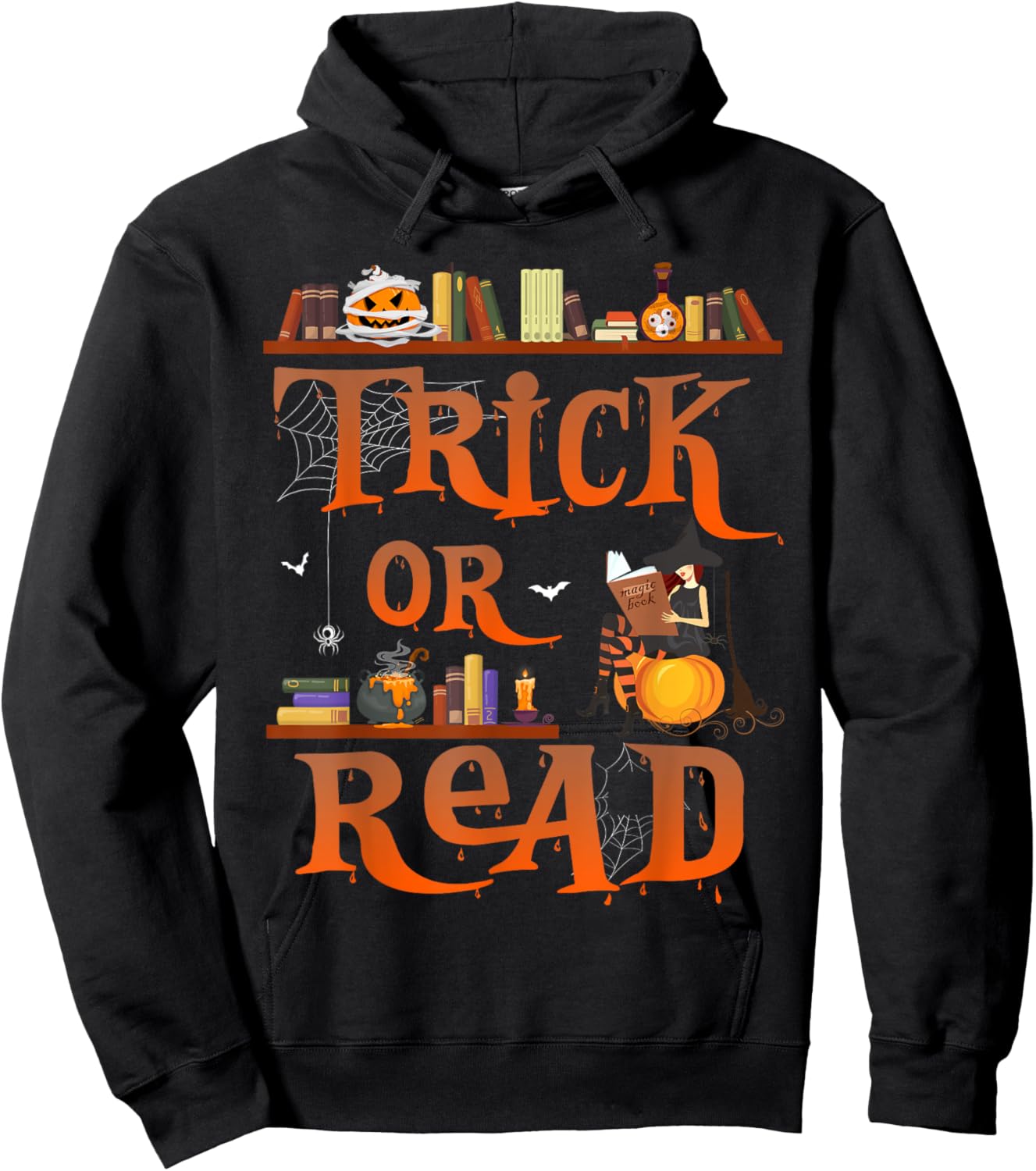 Librarian Trick or Read Library Event Halloween Book Lovers Hoodie - Hoodie | Black