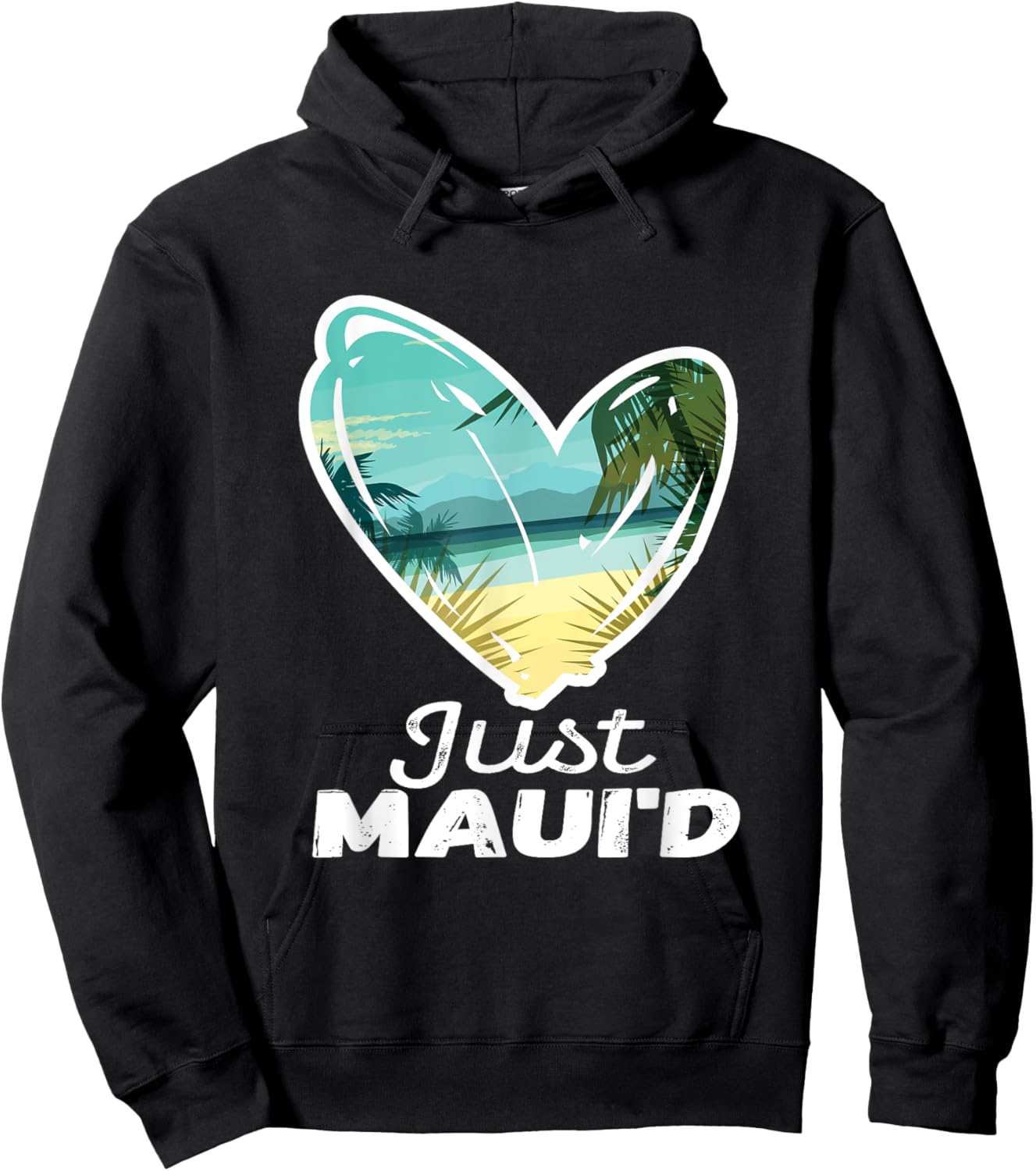 Newlywed Honeymoon Souvenir Just Married Just Maui'd Hawaii Hoodie - Hoodie | Black