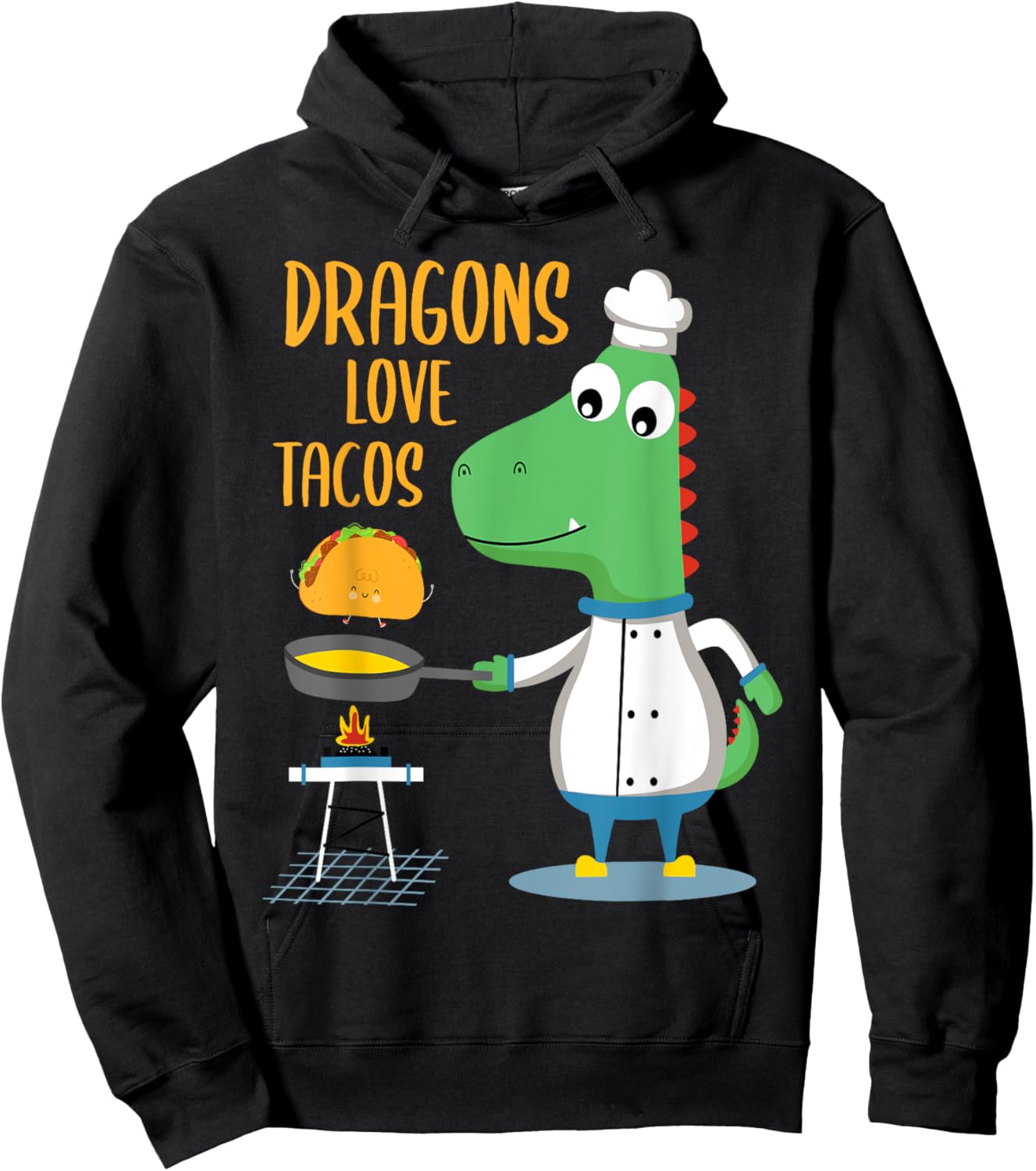 Dragons Love Tacos Hoodie - Hoodie | Black