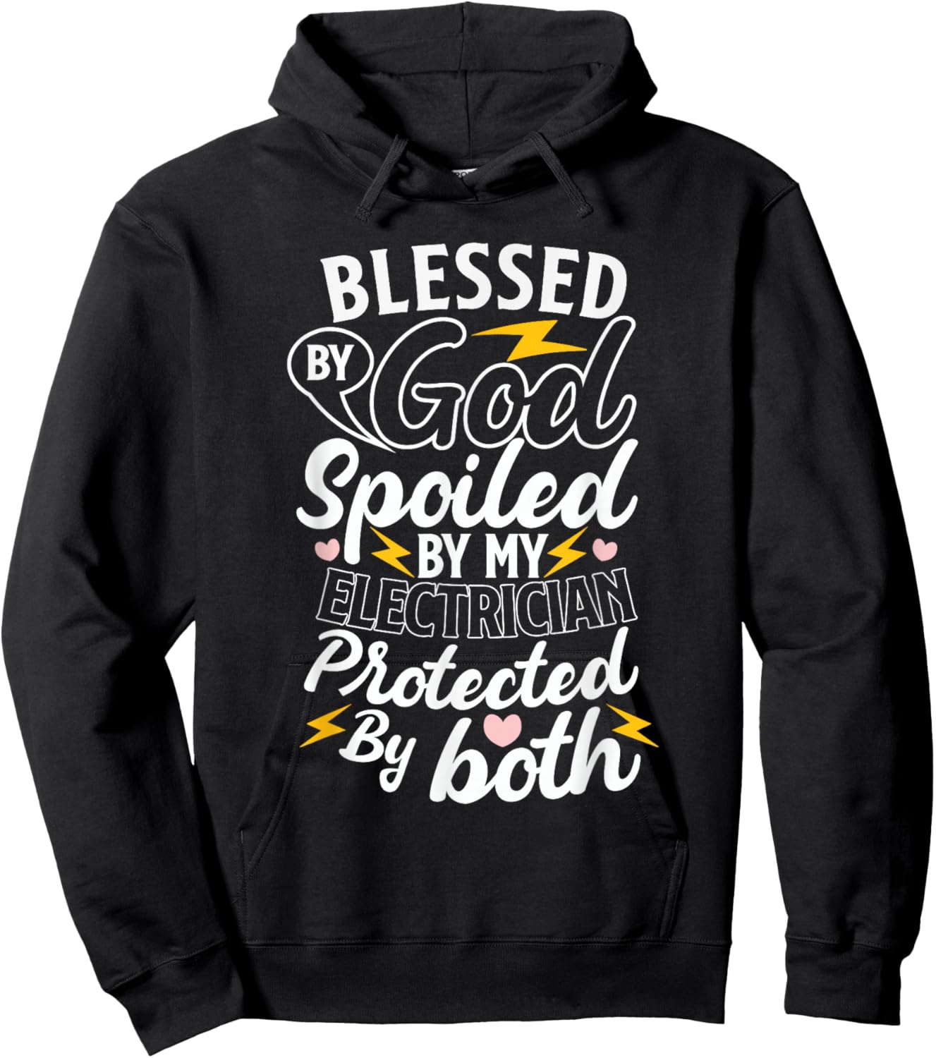 Electrician Wife Proud Spouse Trade Life Strong Support Hoodie - Hoodie | Black