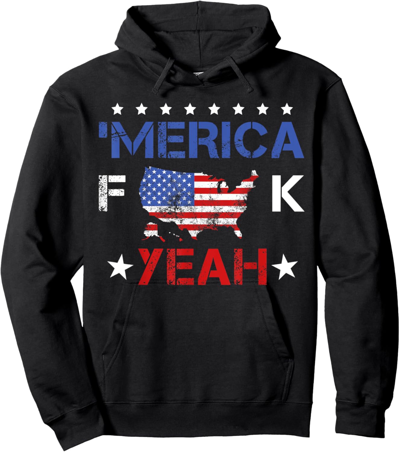 4th ofJuly America Fuck Yeah Funny Hoodie - Hoodie | Black