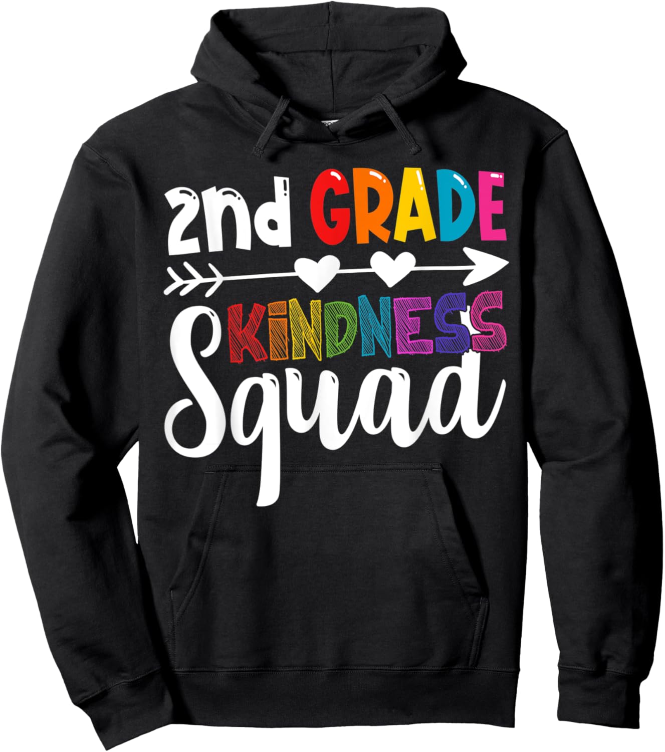 2nd Grade Kindness Squad Second Grade Teacher Anti-Bullying Hoodie - Hoodie | Black