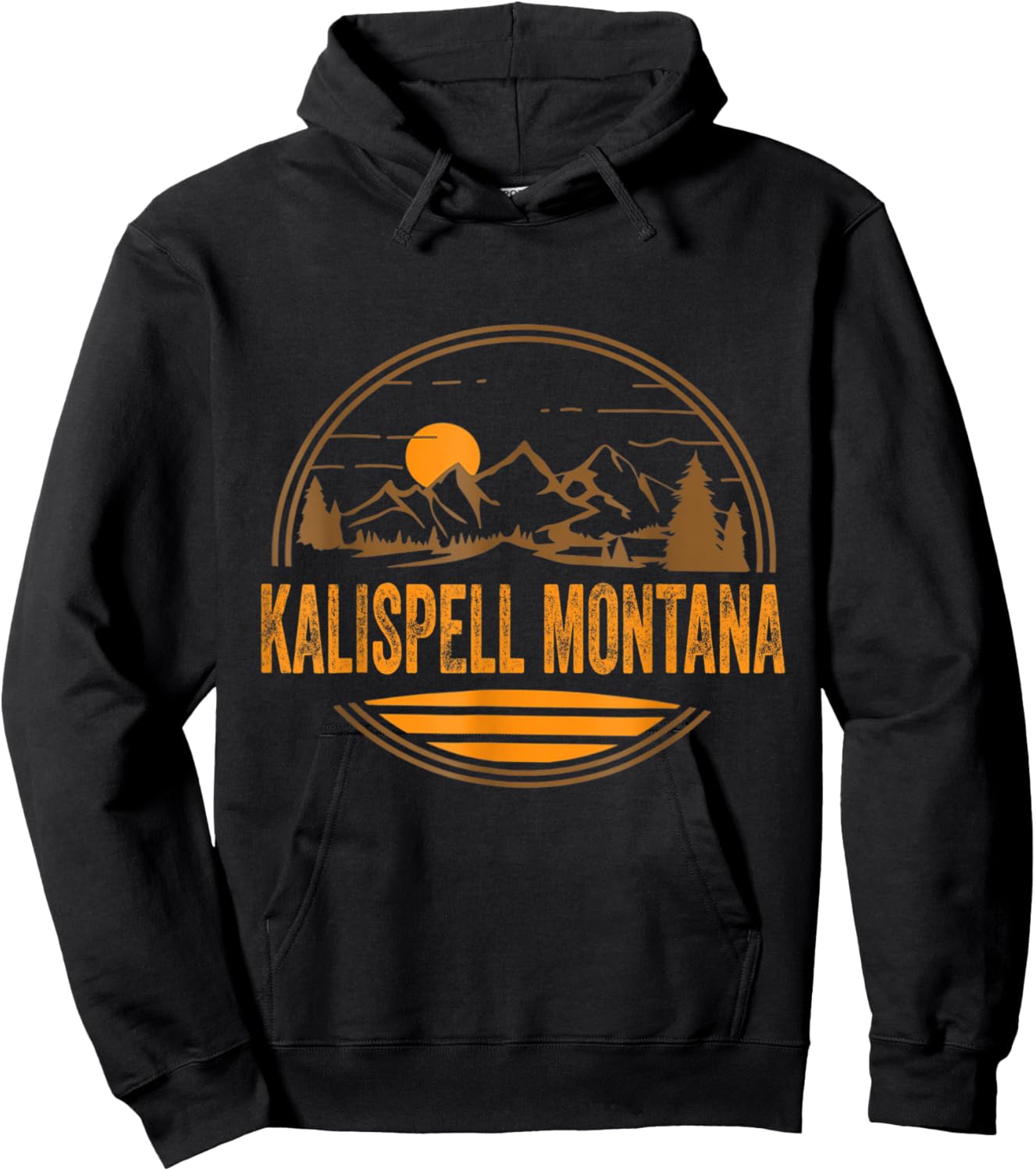 Kalispell, Montana Mountain Hiking Souvenir Hoodie - Hoodie | Black