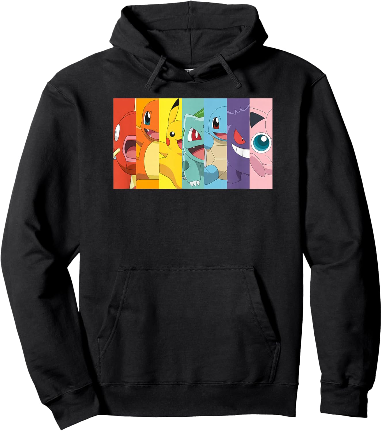Pokémon Group Shot Poke Portrait Rainbow Hoodie - Hoodie | Black