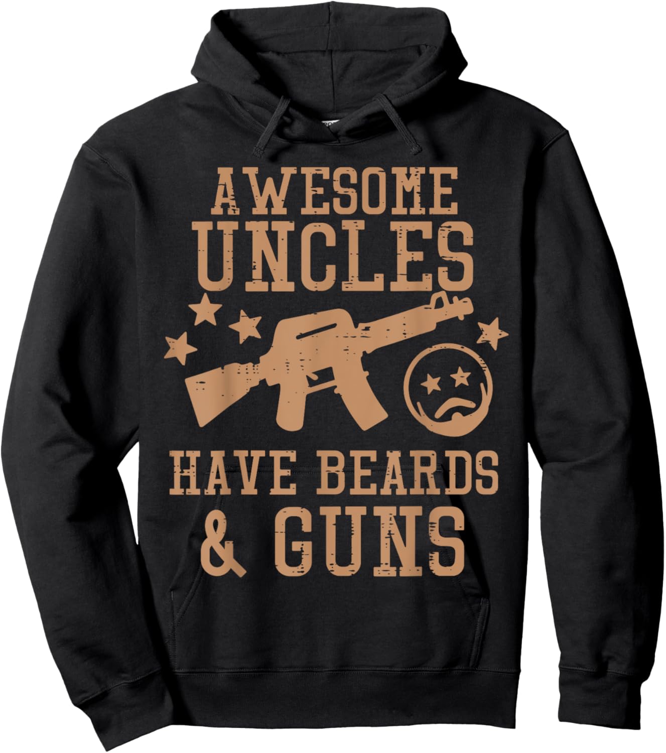 Awesome Uncles Have Beards And Guns Funny Fathers Day Men Hoodie - Hoodie | Black