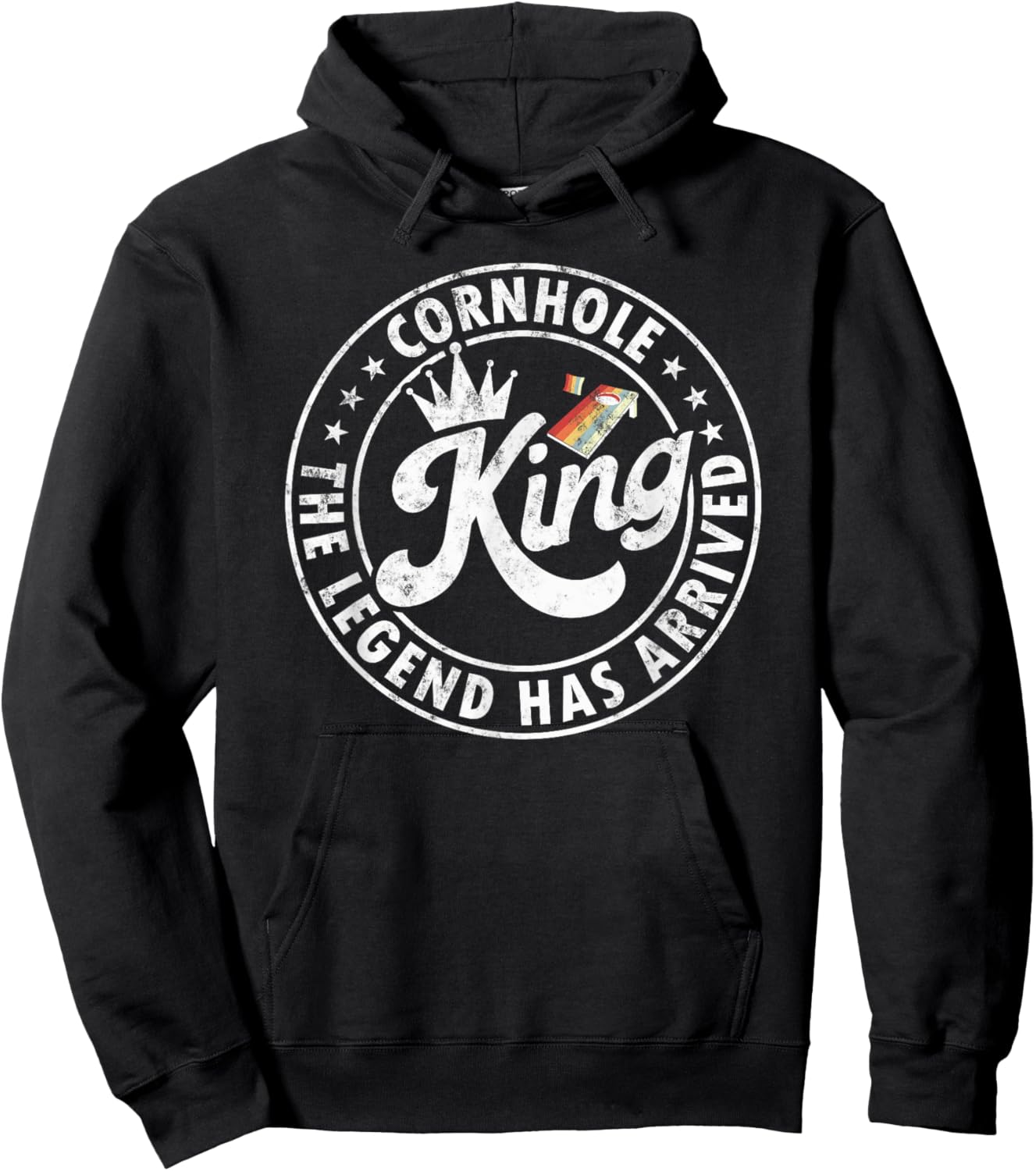 Cornhole king the legend Has arrived Funny Cornhole Player Hoodie - Hoodie | Black
