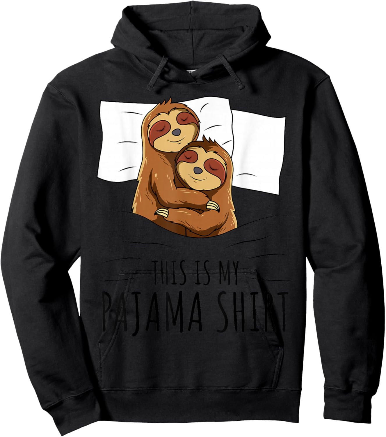 Sleeping Sloth Lover Pajama Hoodie - Hoodie | Black