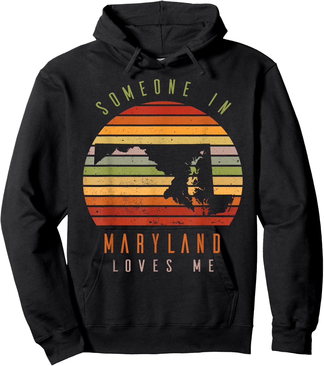 Someone In Maryland Loves Me Vintage State Retro Hoodie - Hoodie | Black