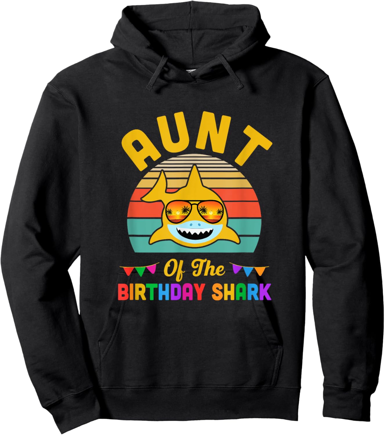 Aunt Of The Shark Birthday Aunt Matching Family Hoodie - Hoodie | Black