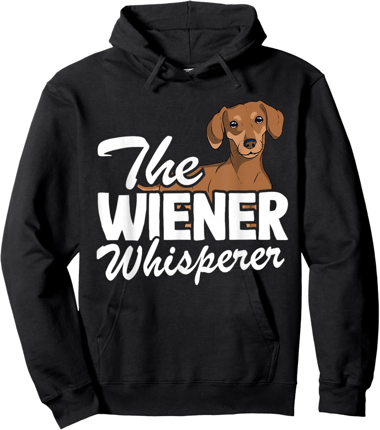 The Wiener Whisperer Doxie Dog Dad Funny Dachshund Hoodie - Hoodie | Black