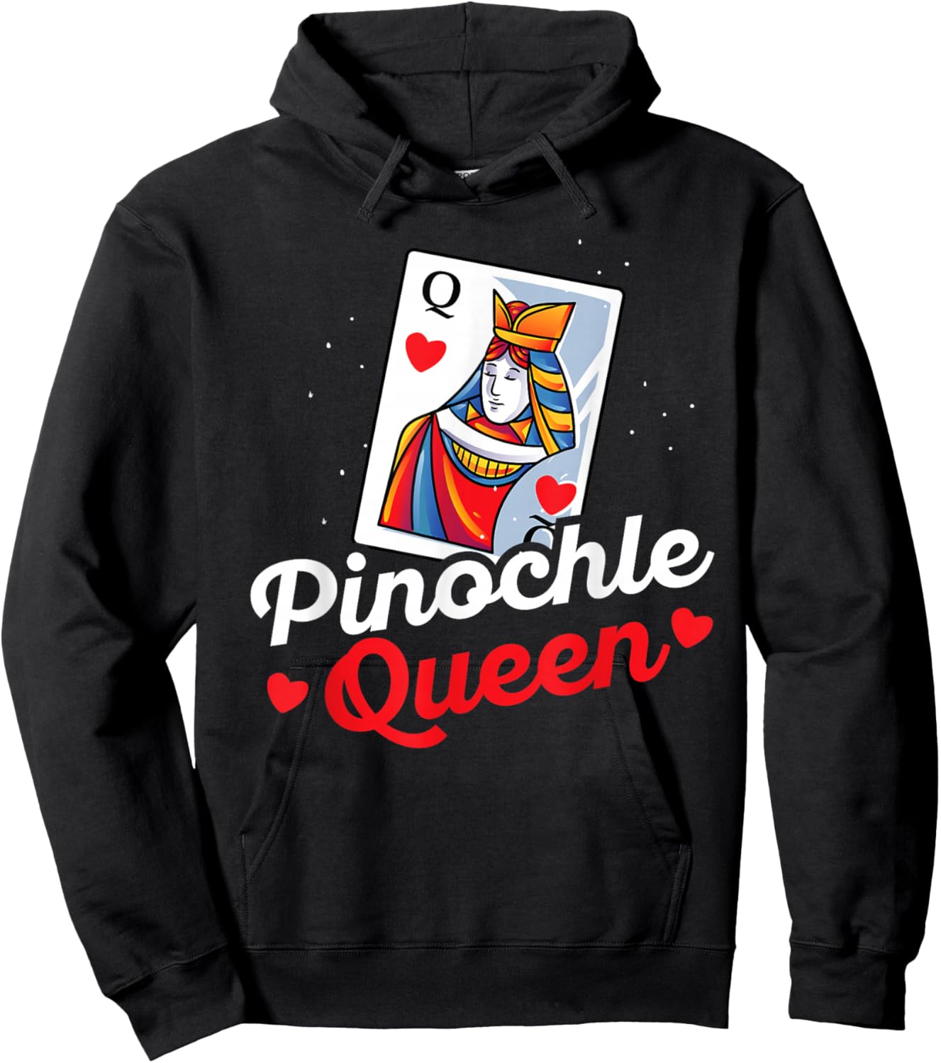 Pinochle Queen Player Gift - Funny Pinochle Card Game Hoodie - Hoodie | Black