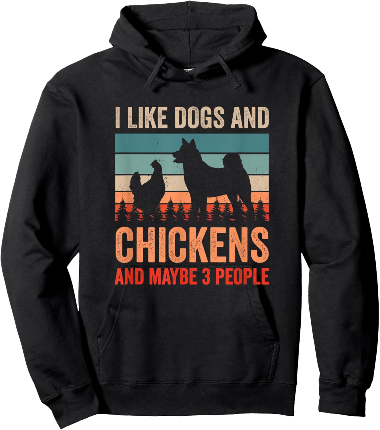 Vintage I Love Dogs And Chicken And Maybe 3 Other People Hoodie - Hoodie | Black