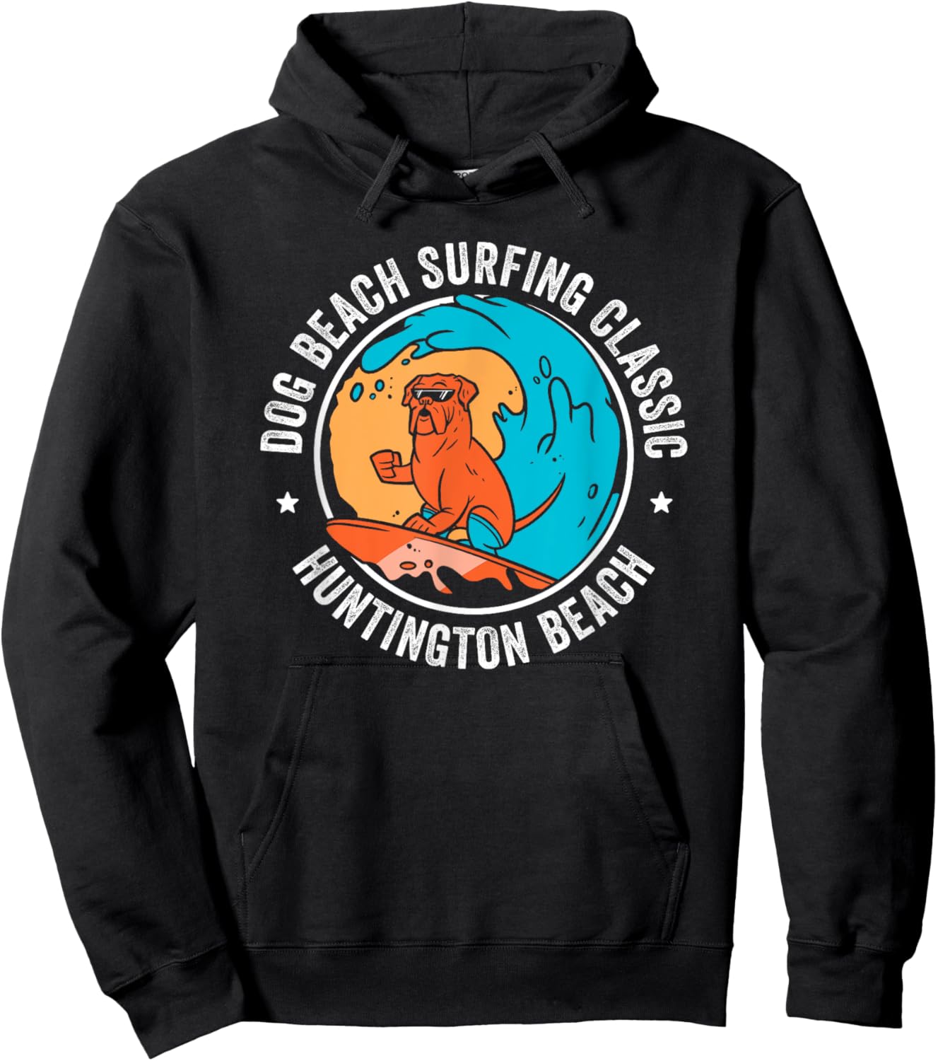 Huntington Dog Beach California CA Surf Men Women Girls Kids Hoodie - Hoodie | Black