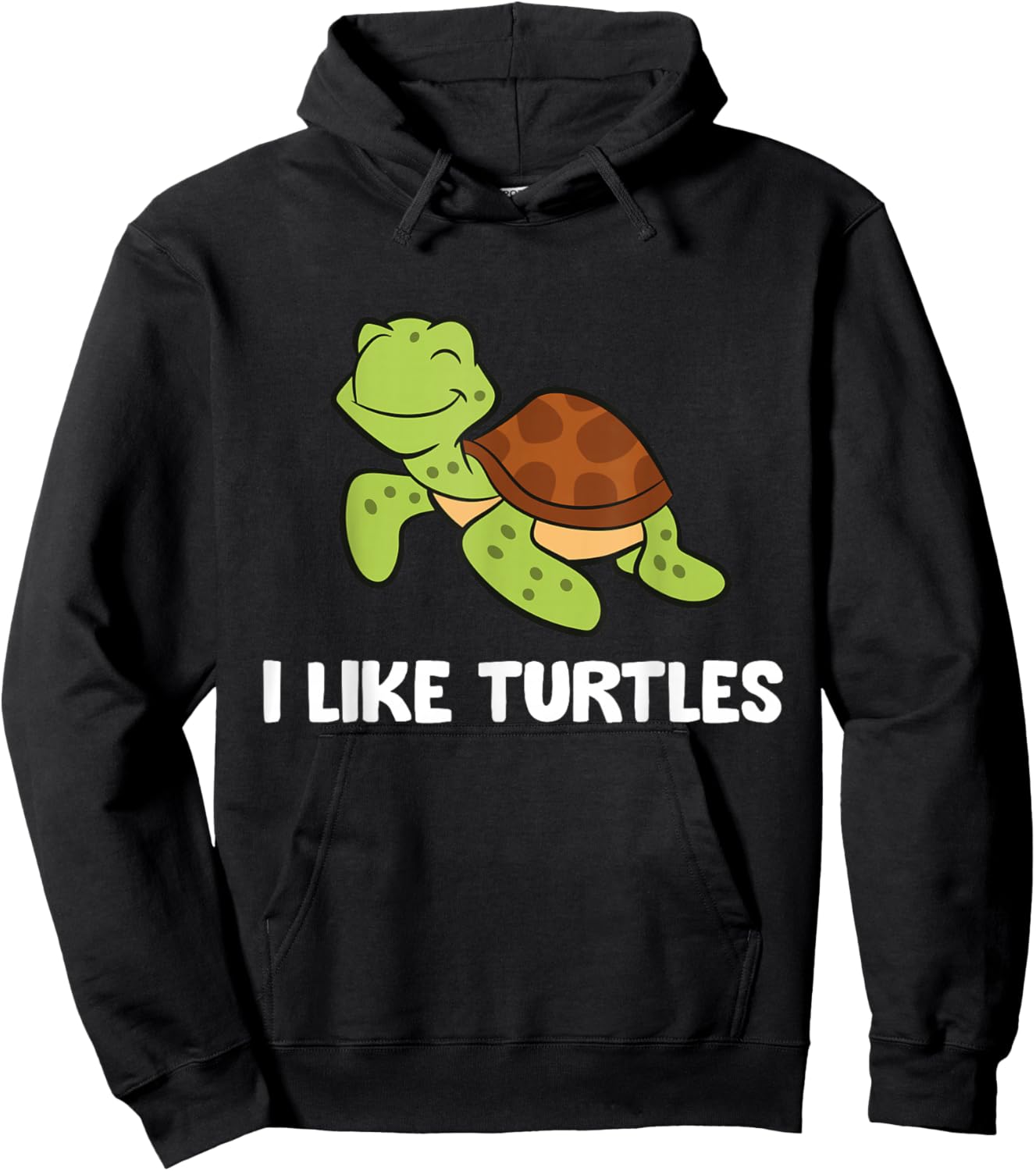 I Like Turtles Reptile Funny Sea Turtle Hoodie - Hoodie | Black