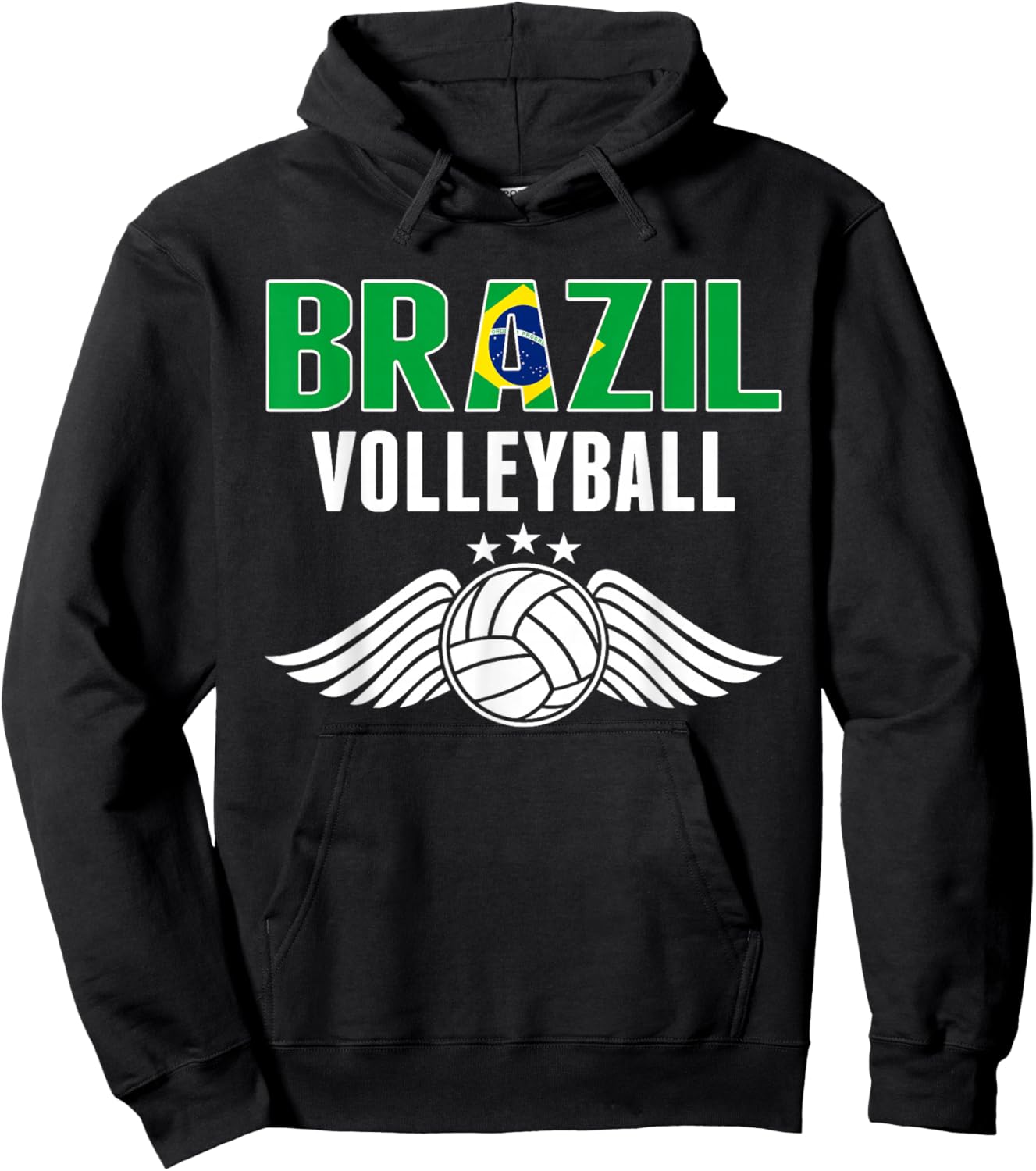 Brazil Volleyball Fans Jersey - Brazilian Flag Sport Lovers Hoodie - Hoodie | Black