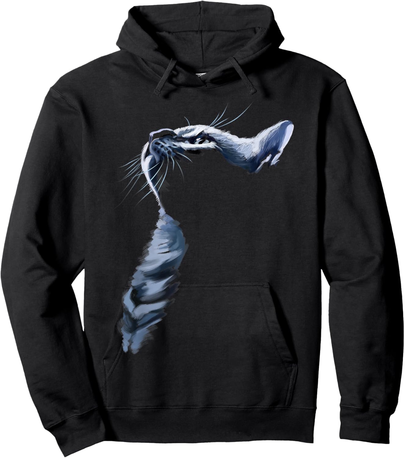 Grey Cat Shadowed Cats Shirt Gifts Women Kids Hoodie - Hoodie | Black