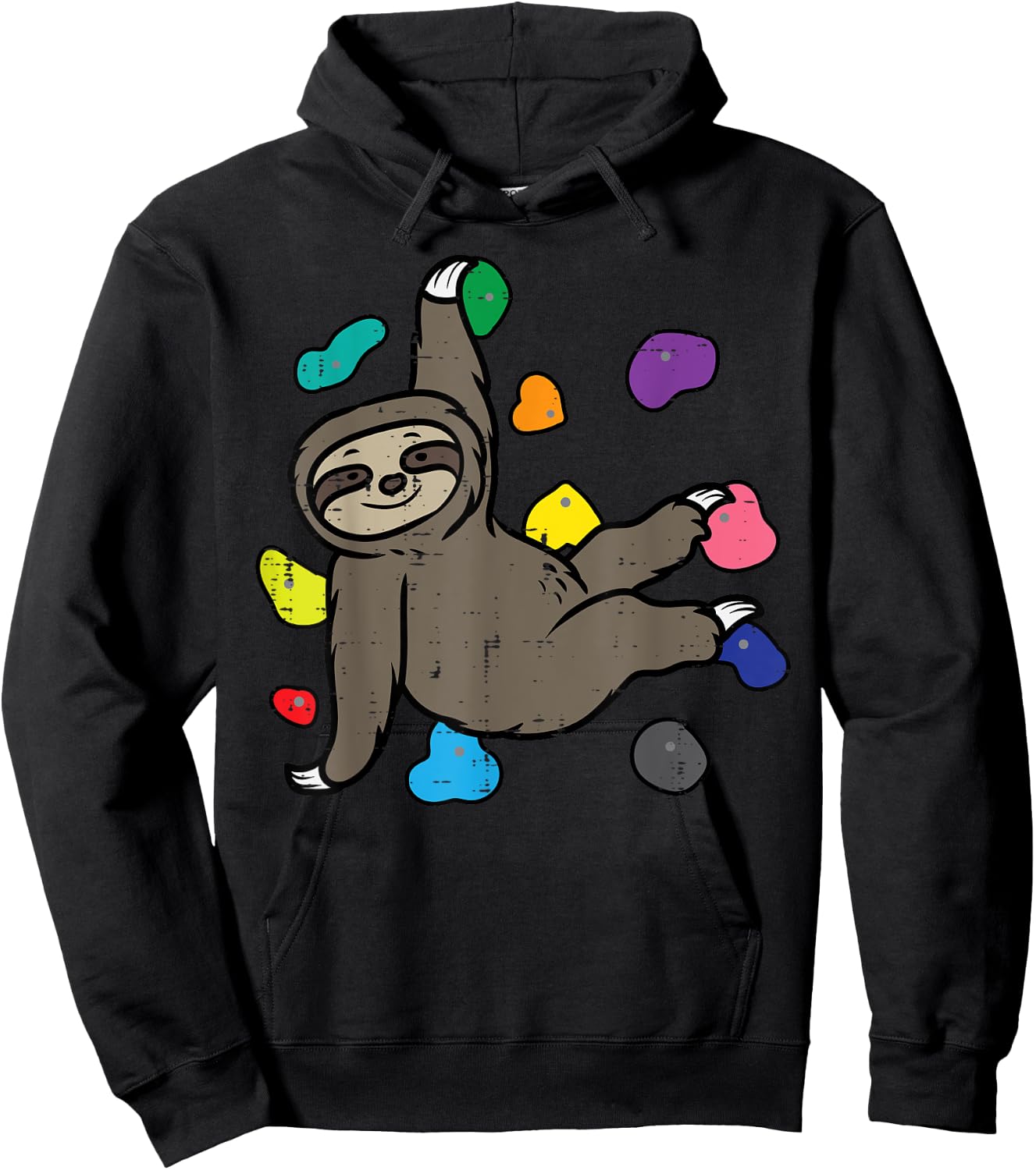Rock Climbing Sloth Cute Climber Boys Girls Kids Women Men Hoodie - Hoodie | Black