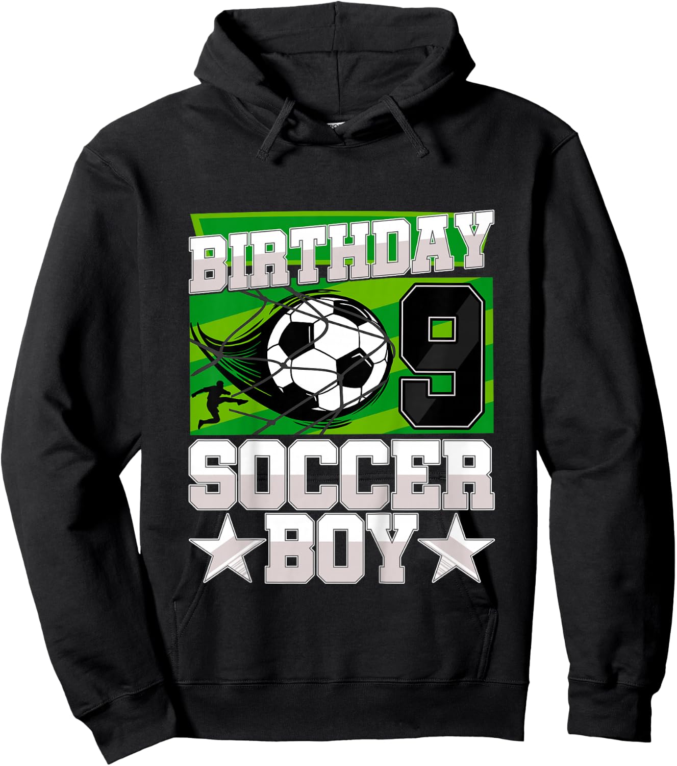 Soccer Birthday Party - 9th Birthday Boy 9 Years Old Hoodie - Hoodie | Black