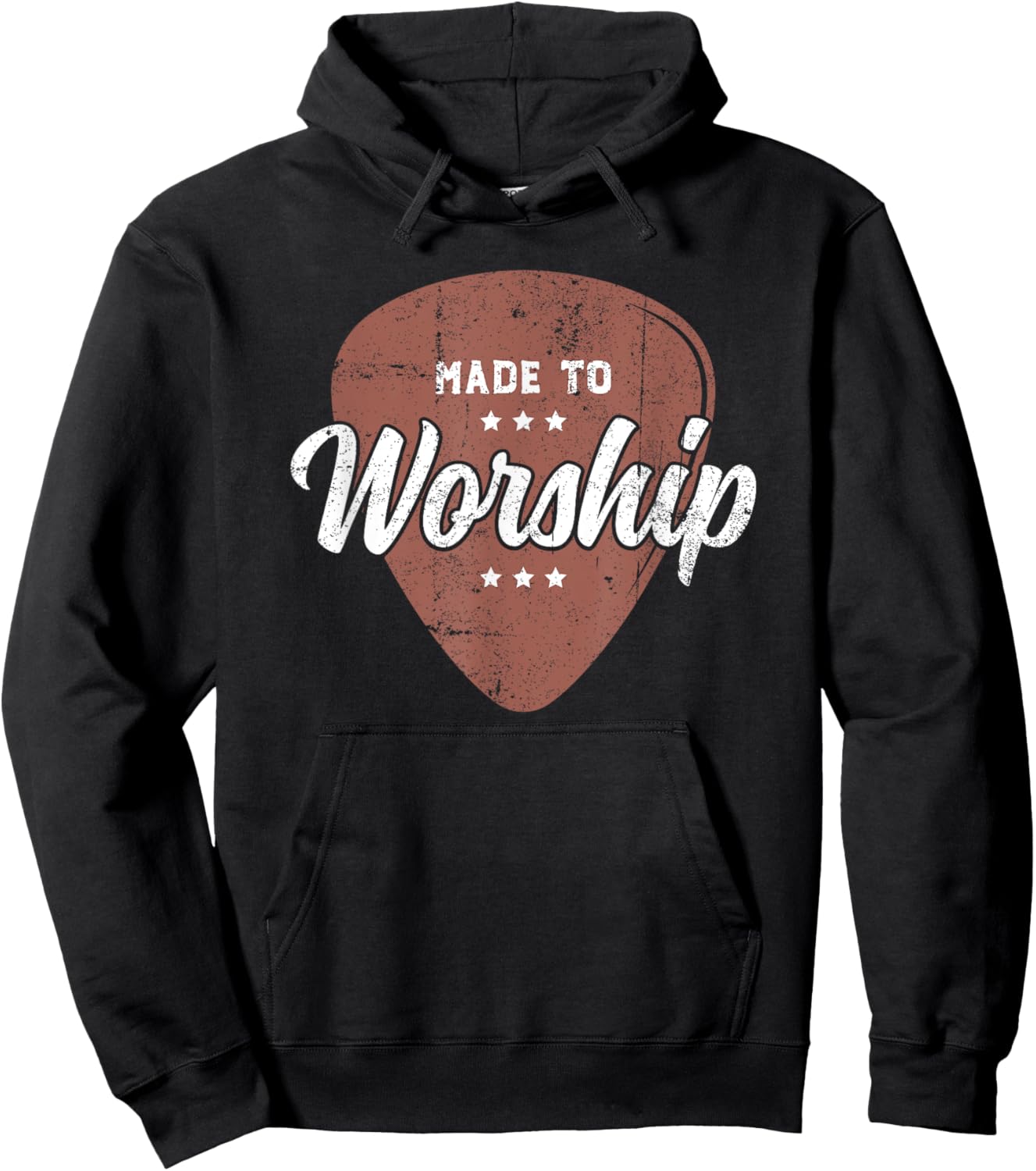 Made to Worship Guitar Praise Guitarist Christian Guitar Hoodie - Hoodie | Black