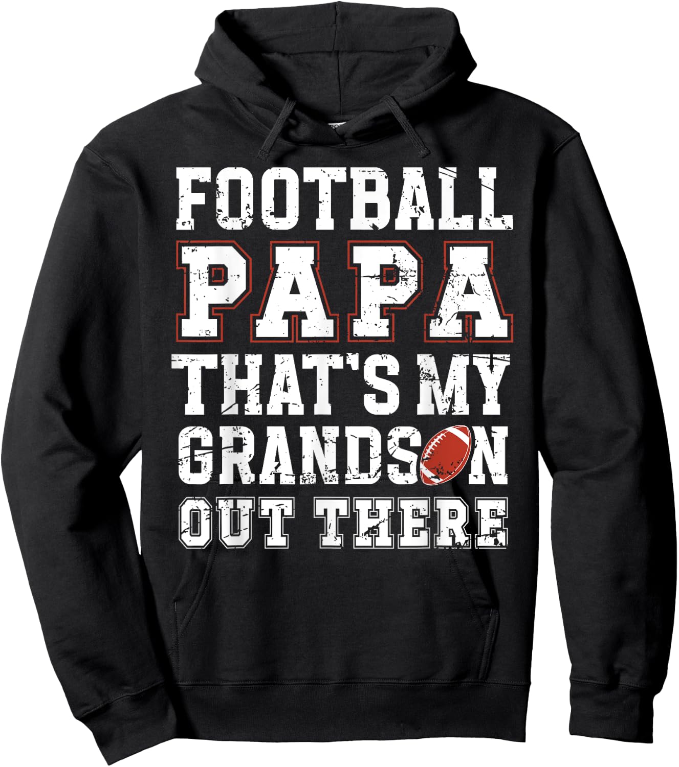 Proud Football Papa Of A Football Player Papa Hoodie - Hoodie | Black