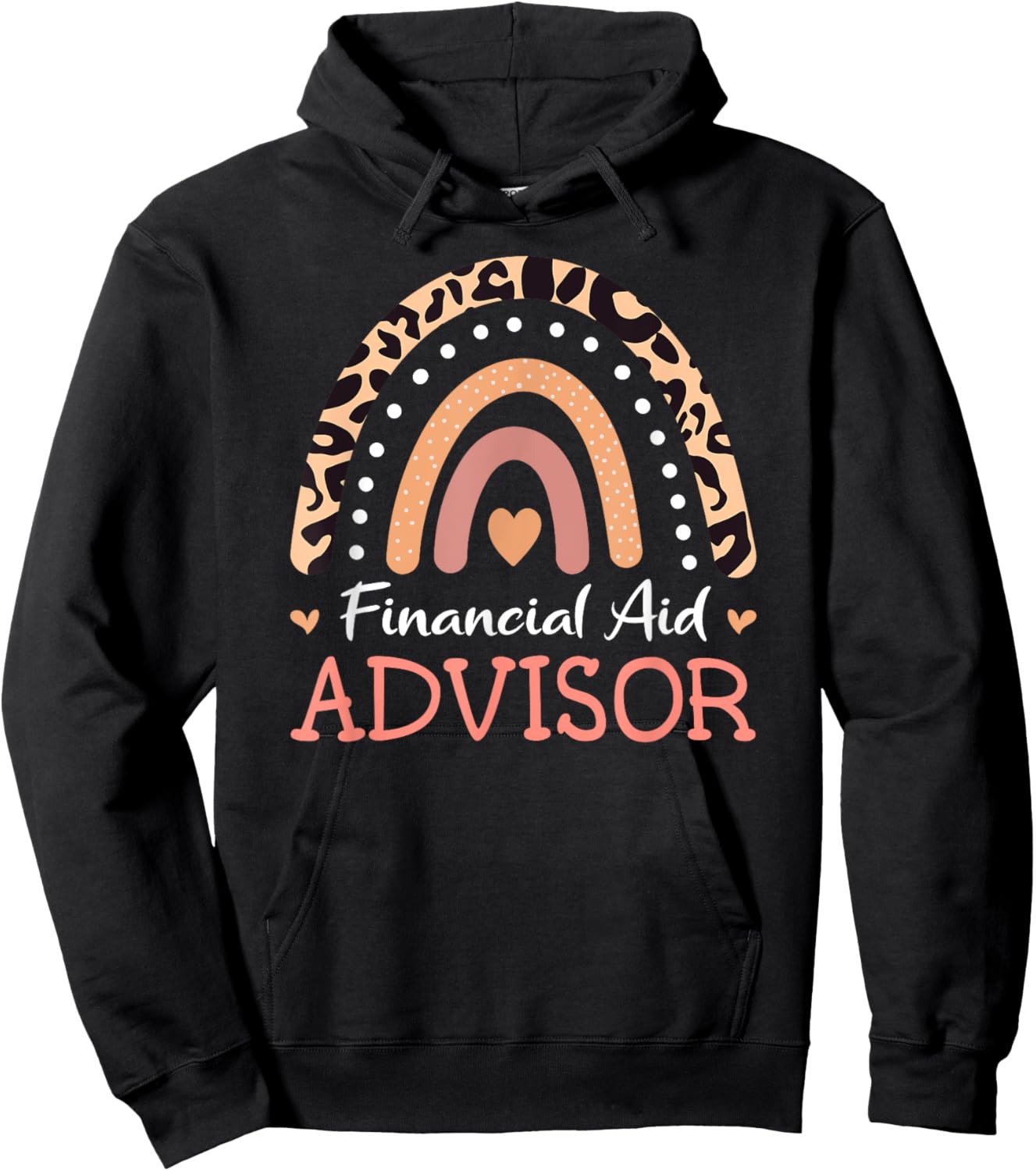 Financial Aid Advisor Leopard Rainbow Appreciation Hoodie - Hoodie | Black