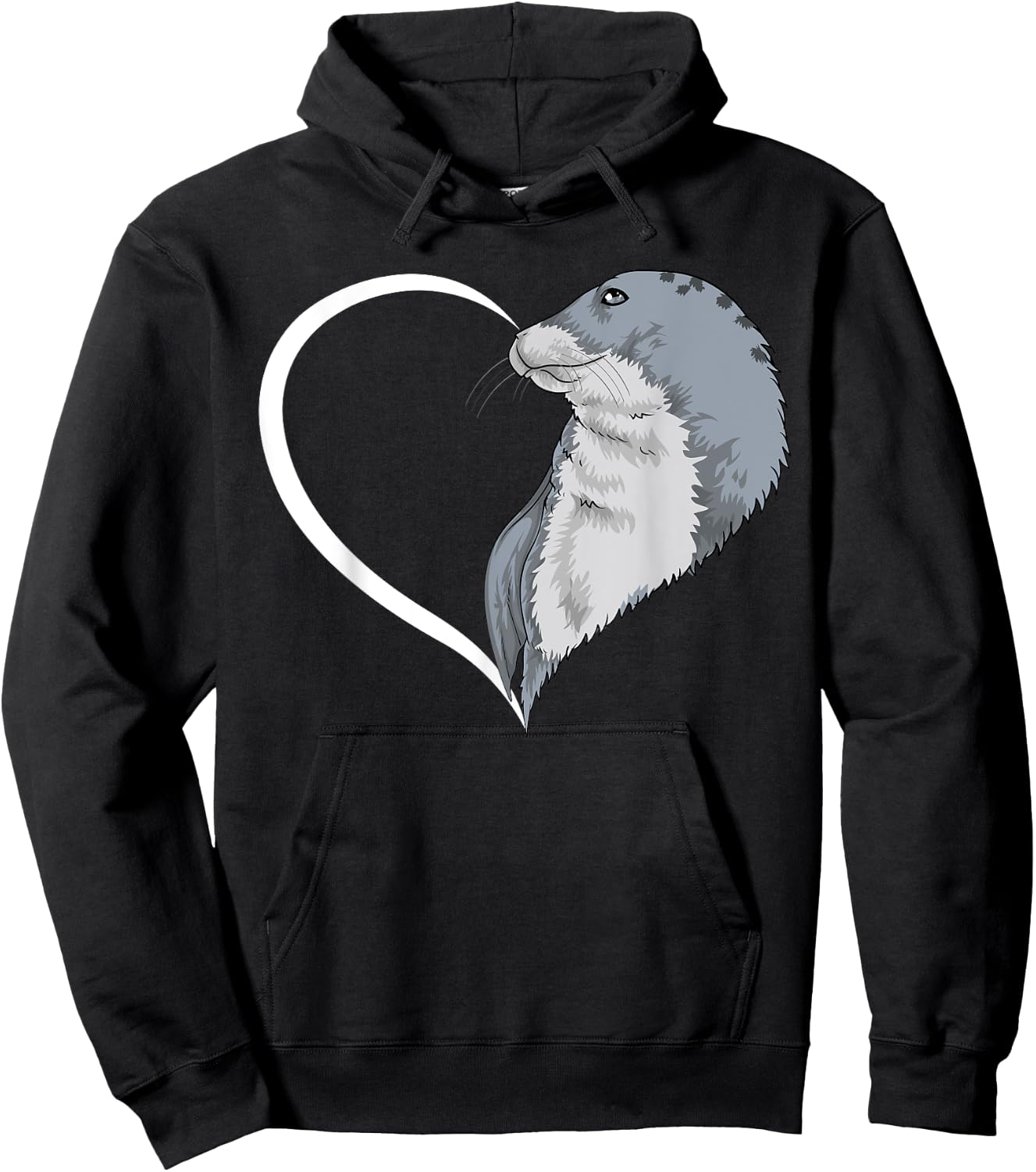 Seal Shirts Girls Kids Heart Cute Seal Hoodie - Hoodie | Black