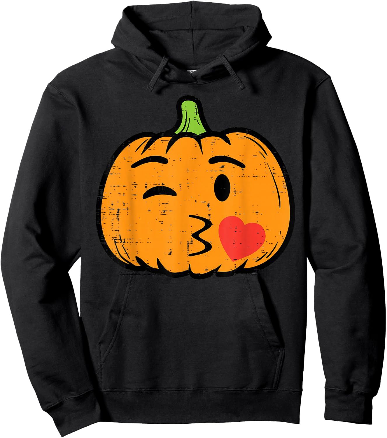 Halloween Pumpkin Face Kiss Cute Costume Girls Kid Women Men Hoodie - Hoodie | Black