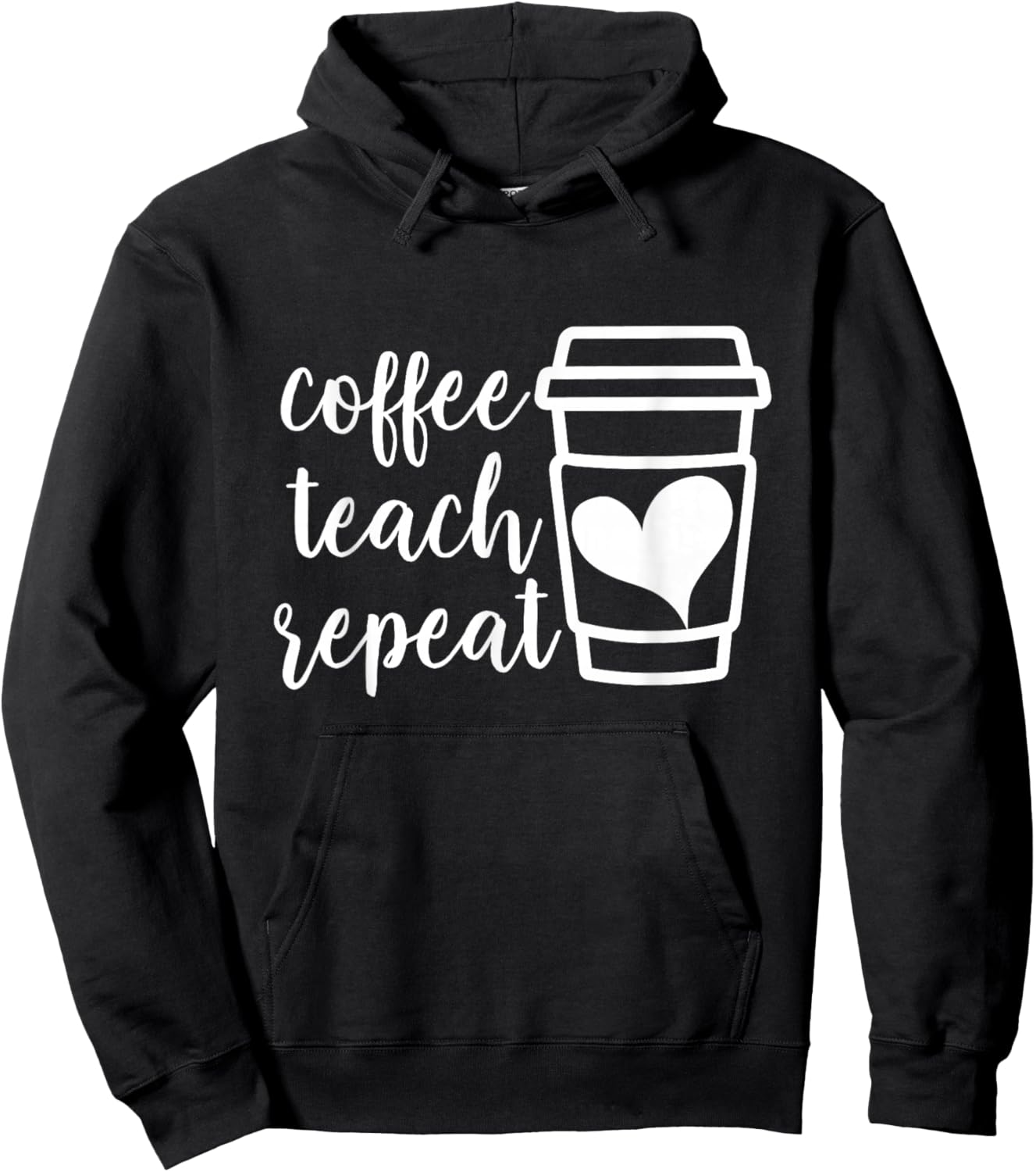 Coffee Teach Repeat, Women's Misses Plus Size Teacher Hoodie - Hoodie | Black