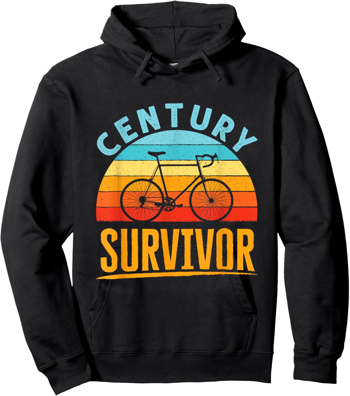 Century Survivor 100 Mile Bicycle Road Cycling Ride Hoodie - Hoodie | Black