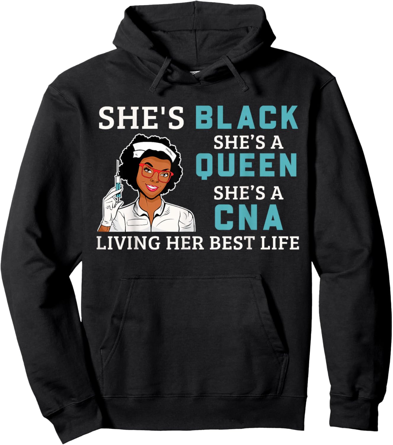 Black Cna Proud Afro Queen Women Hoodie - Hoodie | Black