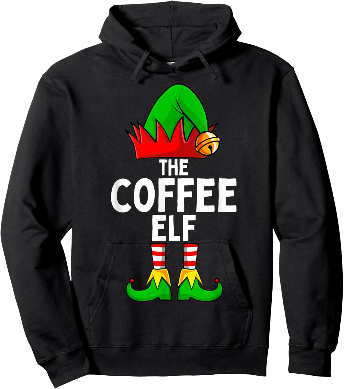 Coffee Elf Matching Family Christmas Hoodie - Hoodie | Black