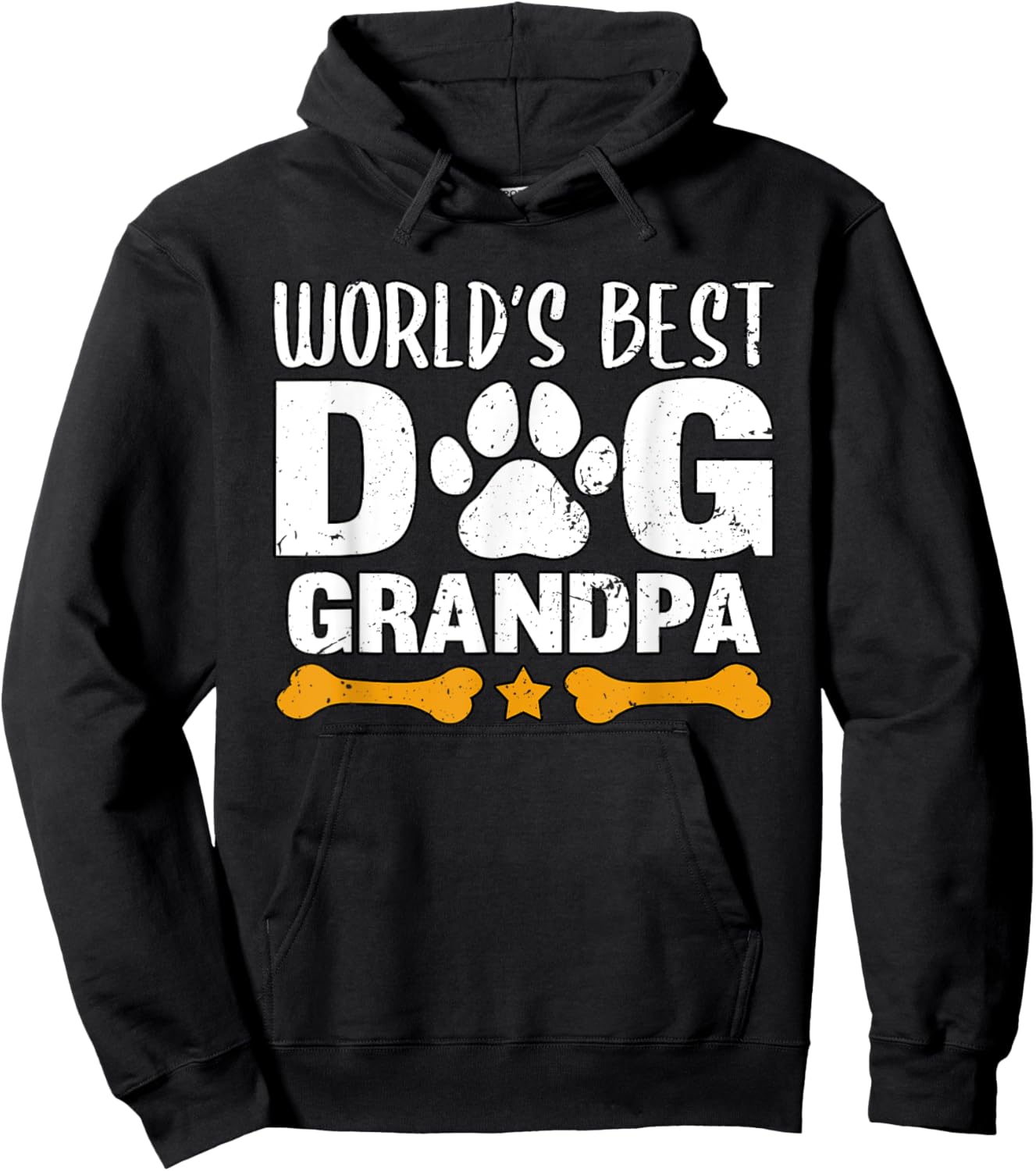 World's Best Dog Grandpa Puppy Grandfather Paw Fur Parent Hoodie - Hoodie | Black