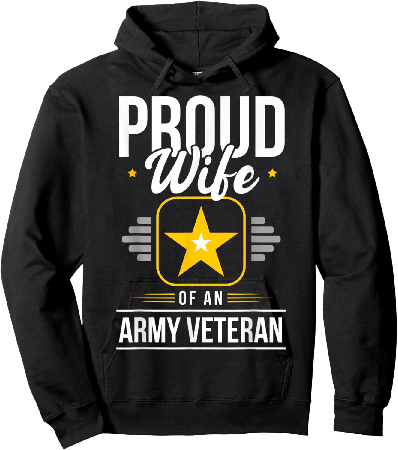 Wife Of Army Veteran Wife Proud Wife Of An Army Veteran Hoodie - Hoodie | Black