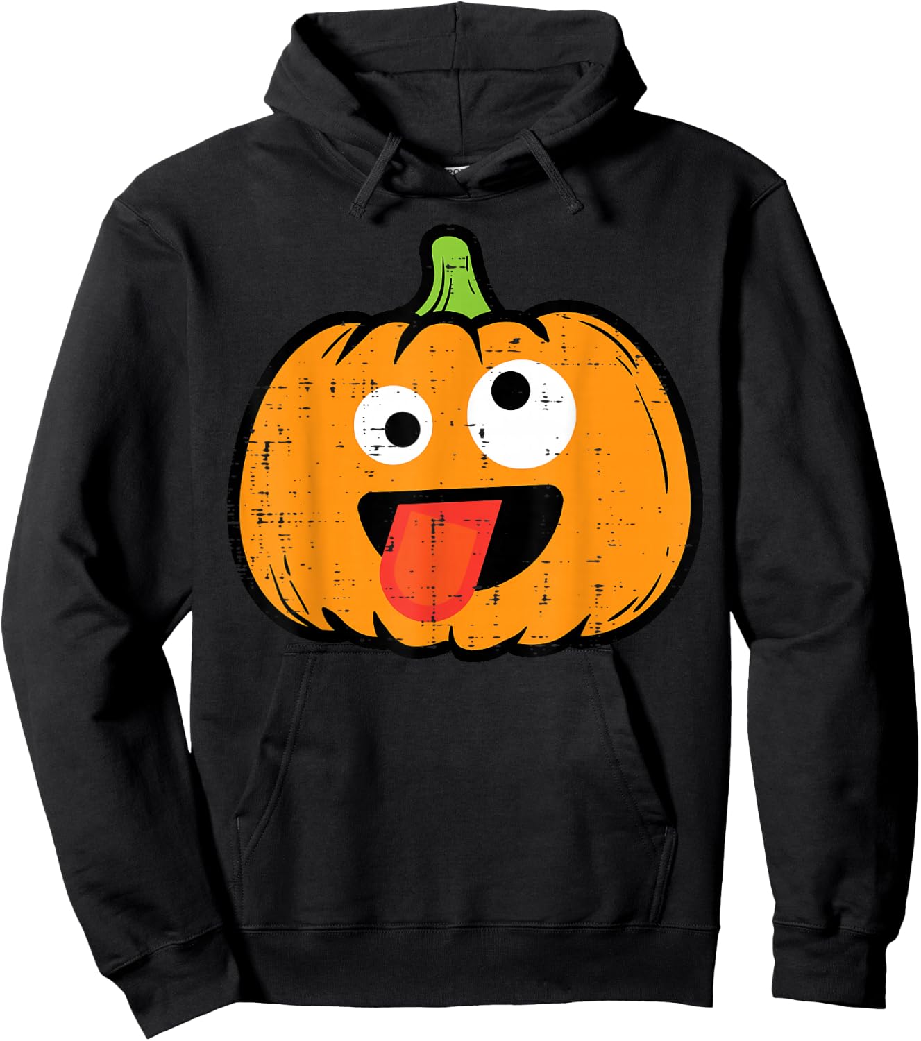 Halloween Pumpkin Tongue Out Face Costume Boy Kids Men Women Hoodie - Hoodie | Black