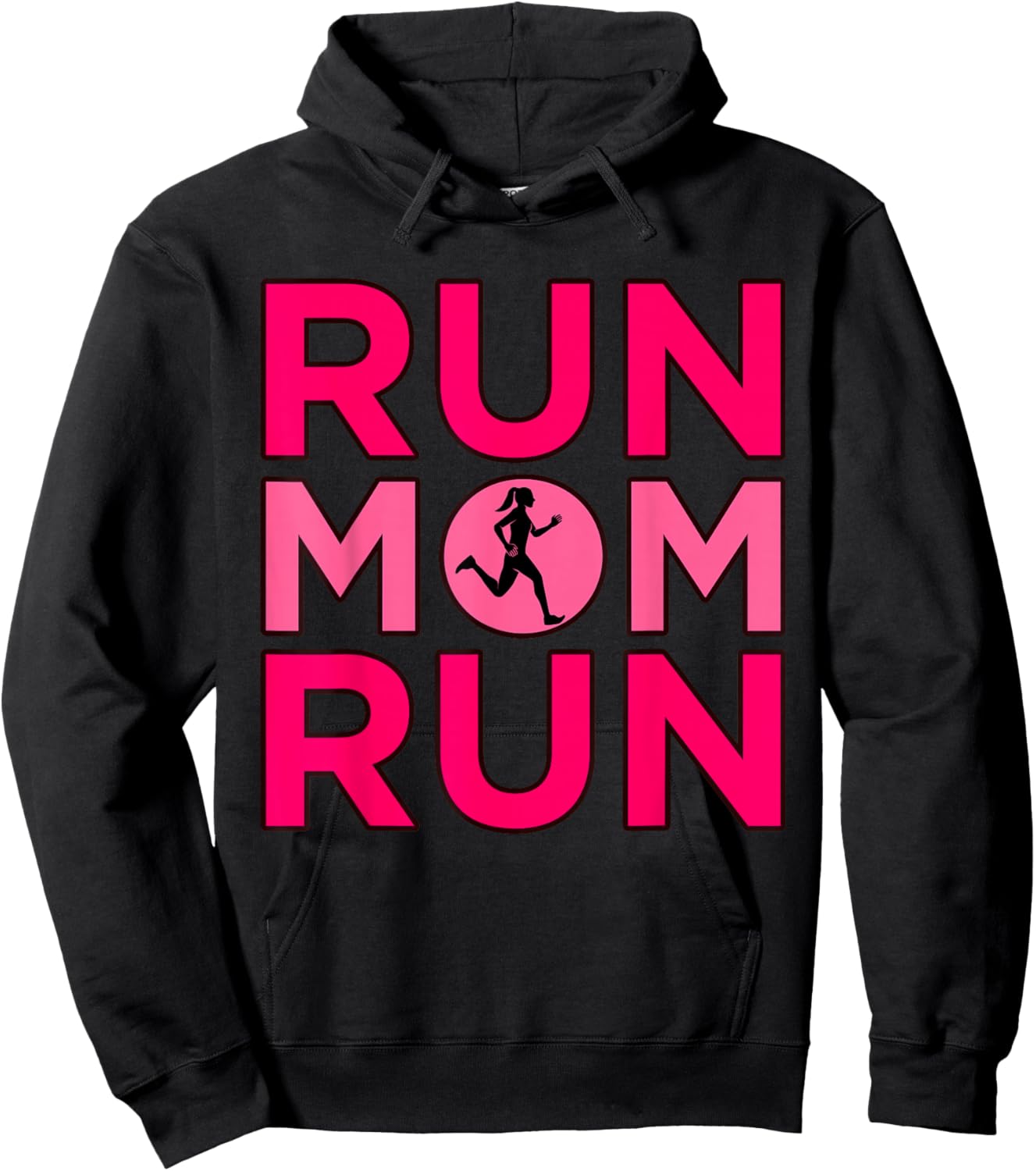 Run Mom Run Half Marathon Runner Running Lover Graphic Hoodie - Hoodie | Black