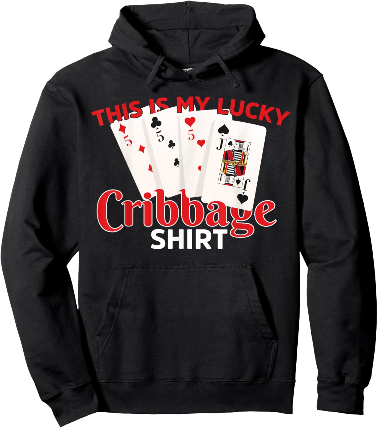 Lucky Cribbage Shirt Cribbage Card Game Player Men Women Hoodie - Hoodie | Black