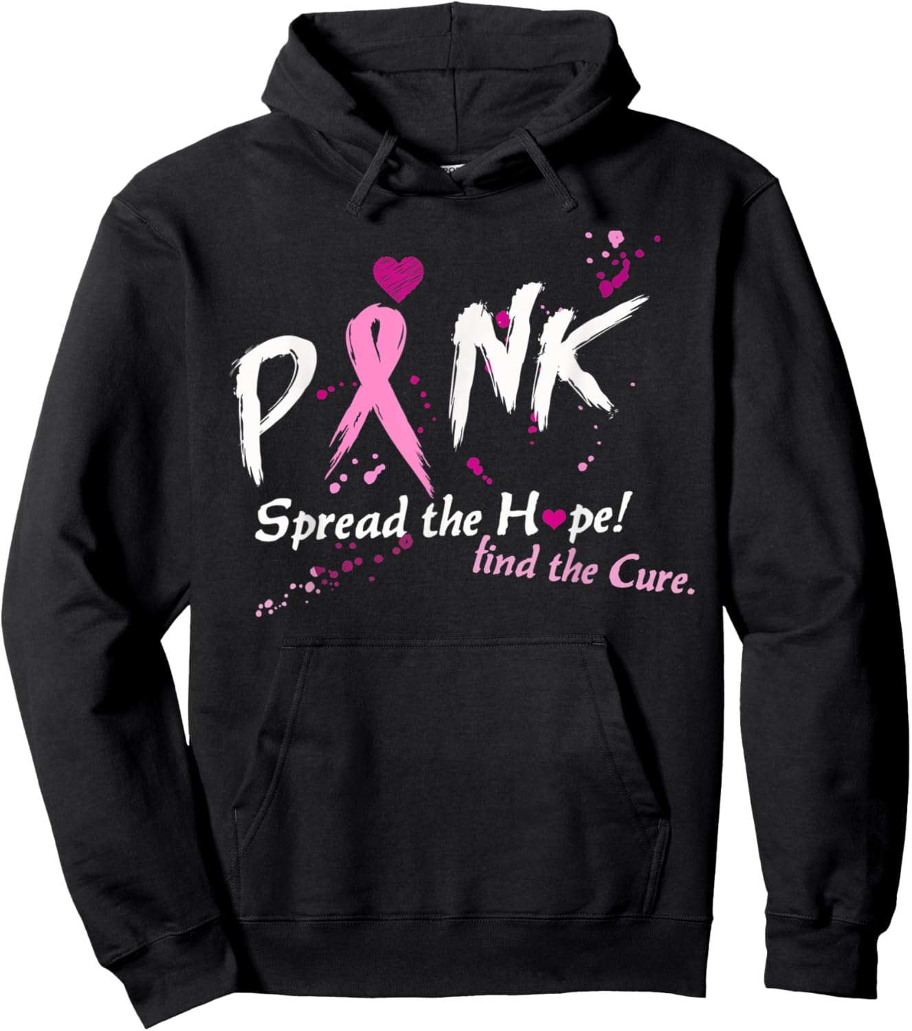 Pink Spread The Hope Find The Cure Breast Cancer Awareness Hoodie - Hoodie | Black