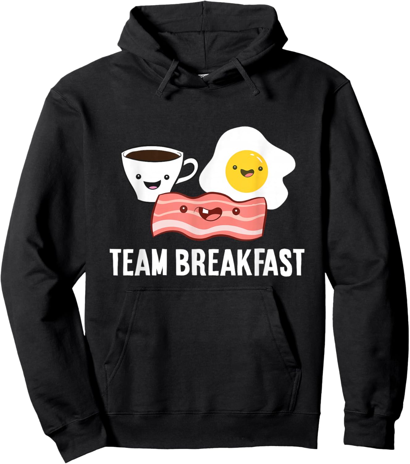 Team Breakfast Love Bacon Eggs And Coffee Hoodie - Hoodie | Black